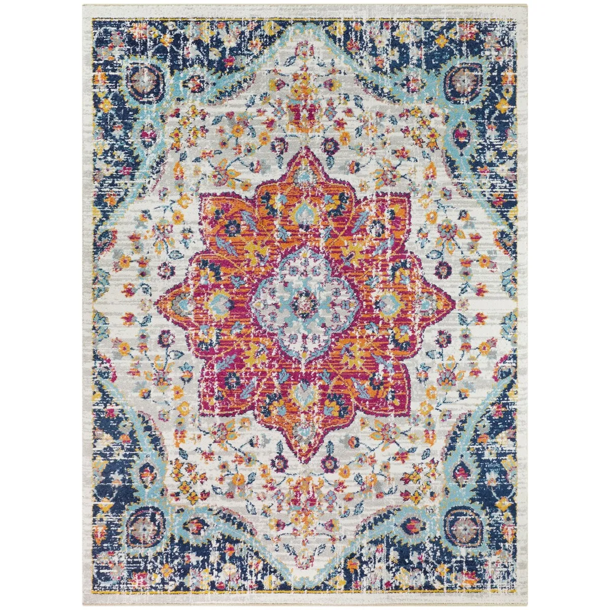 Everhart Vintage Floral Medallion Area Rug