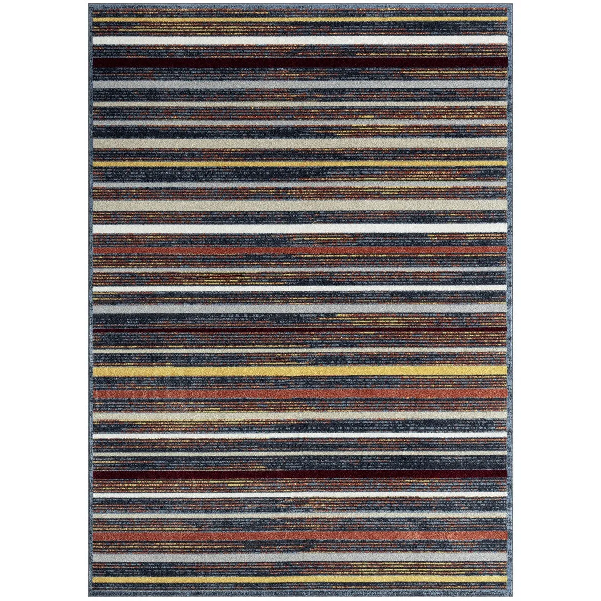 Everwash Treasure Striped Modern Machine Washable Area Rug