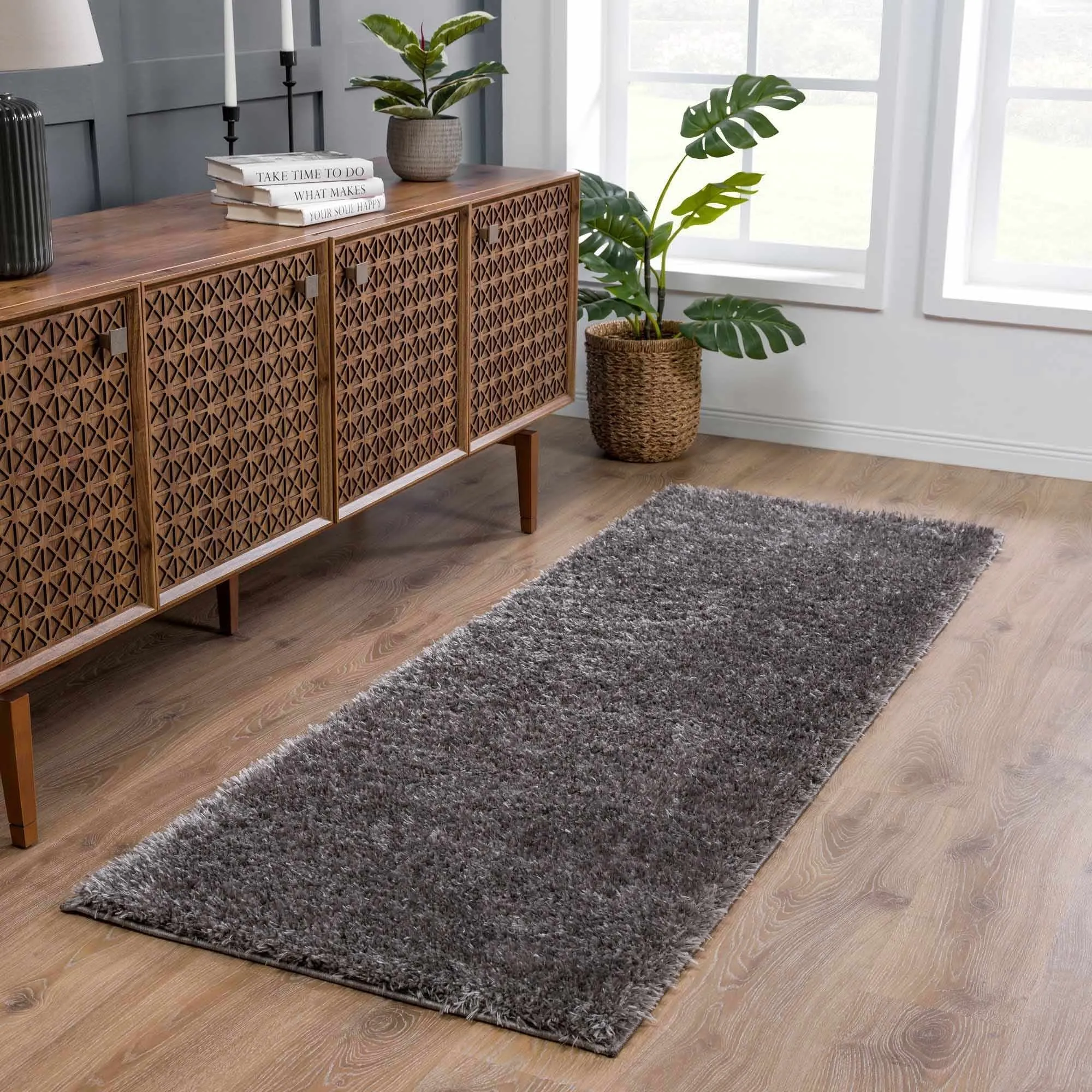Faina Machine Washable Fluffy Carpet Solid Shag Plain Area Rug