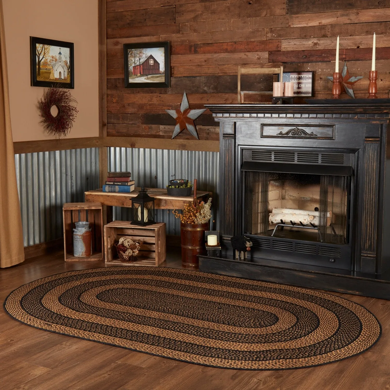 Farmhouse Jute Rug Oval w/ Pad 60x96 - 5' x 8'