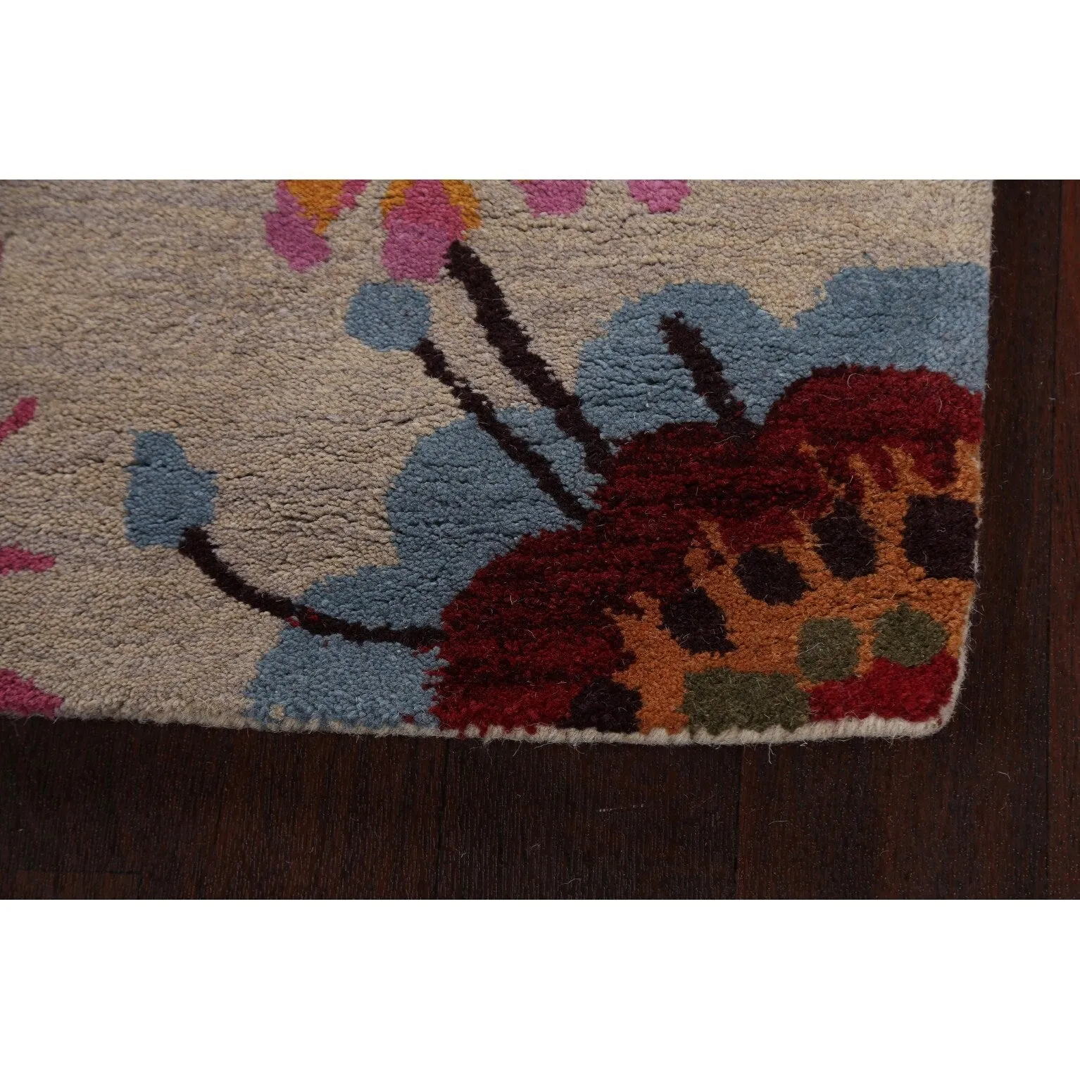 Floral Contemporary Oriental Staircase Runner Rug Wool Hand-tufted - 2'7 x 9'10