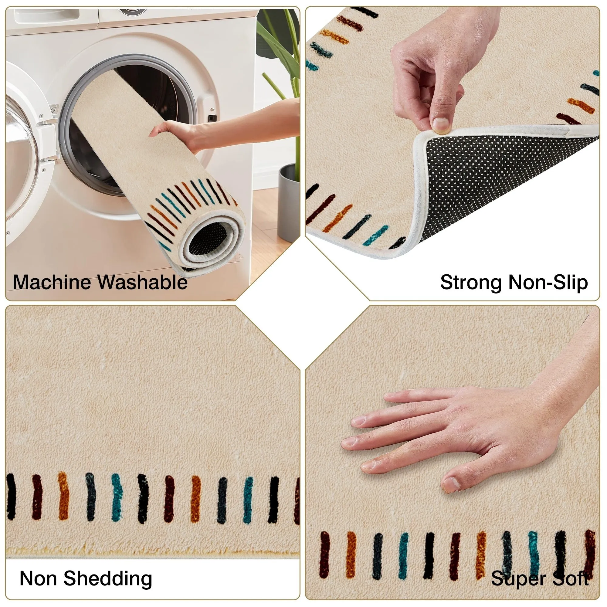 Front Door Mat Entry Doormat Non Slip Thin Washable Inside Entryway Mats for Home Entrance