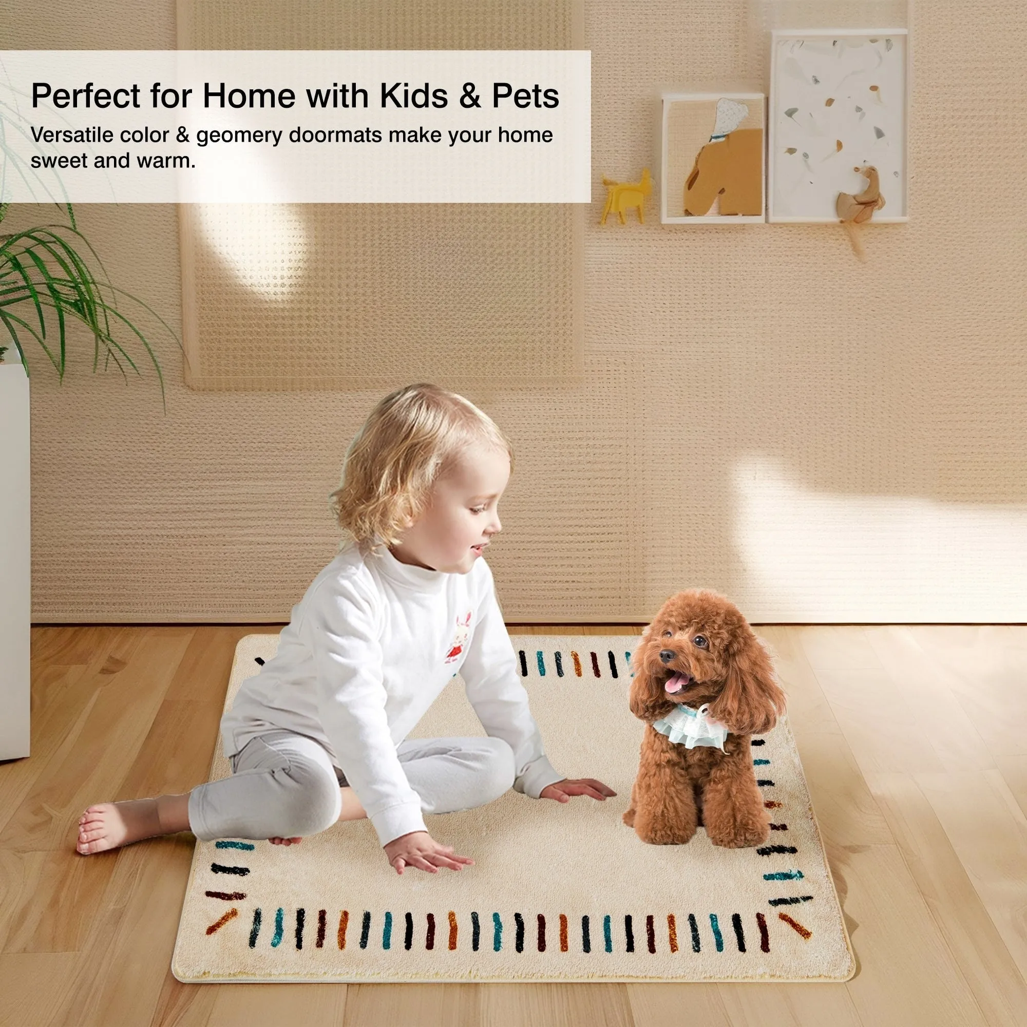 Front Door Mat Entry Doormat Non Slip Thin Washable Inside Entryway Mats for Home Entrance