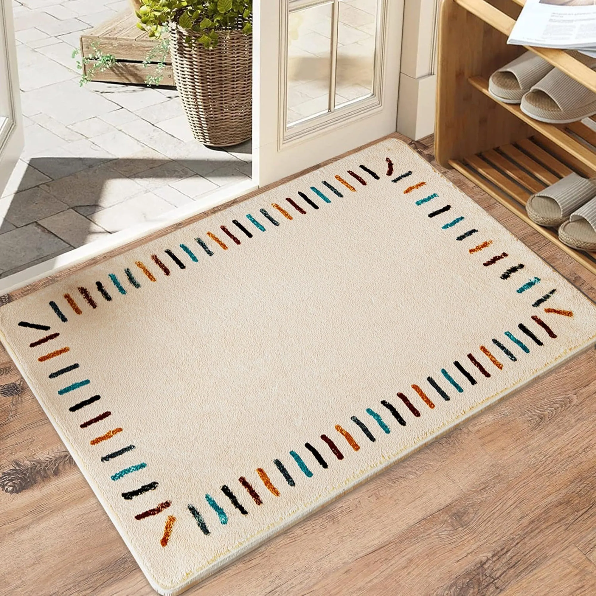 Front Door Mat Entry Doormat Non Slip Thin Washable Inside Entryway Mats for Home Entrance