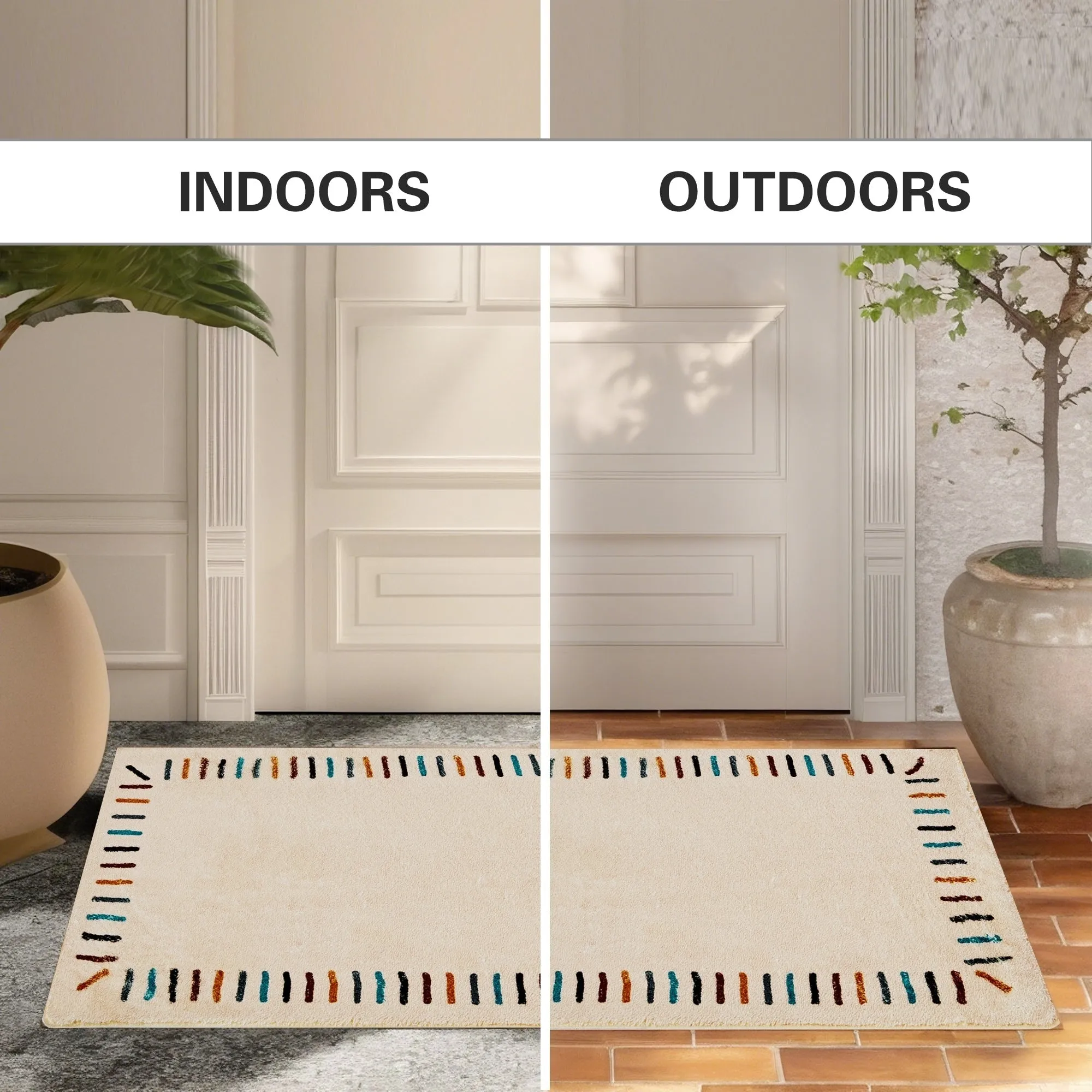 Front Door Mat Entry Doormat Non Slip Thin Washable Inside Entryway Mats for Home Entrance