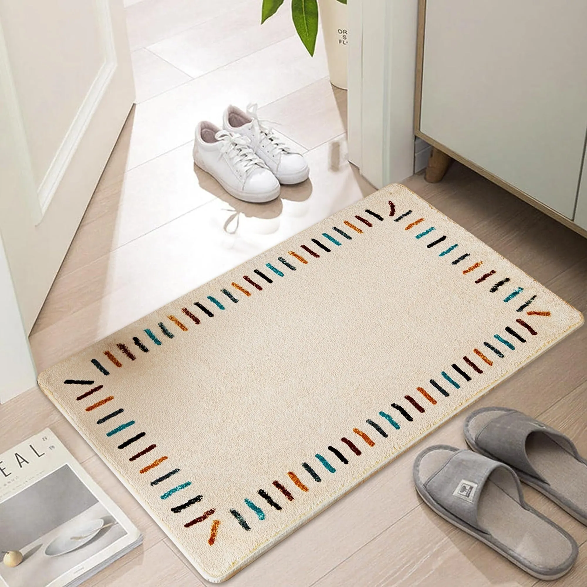 Front Door Mat Entry Doormat Non Slip Thin Washable Inside Entryway Mats for Home Entrance