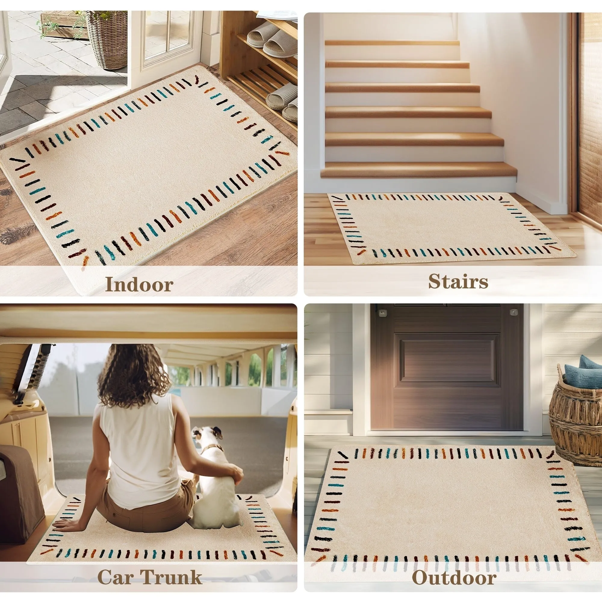 Front Door Mat Entry Doormat Non Slip Thin Washable Inside Entryway Mats for Home Entrance