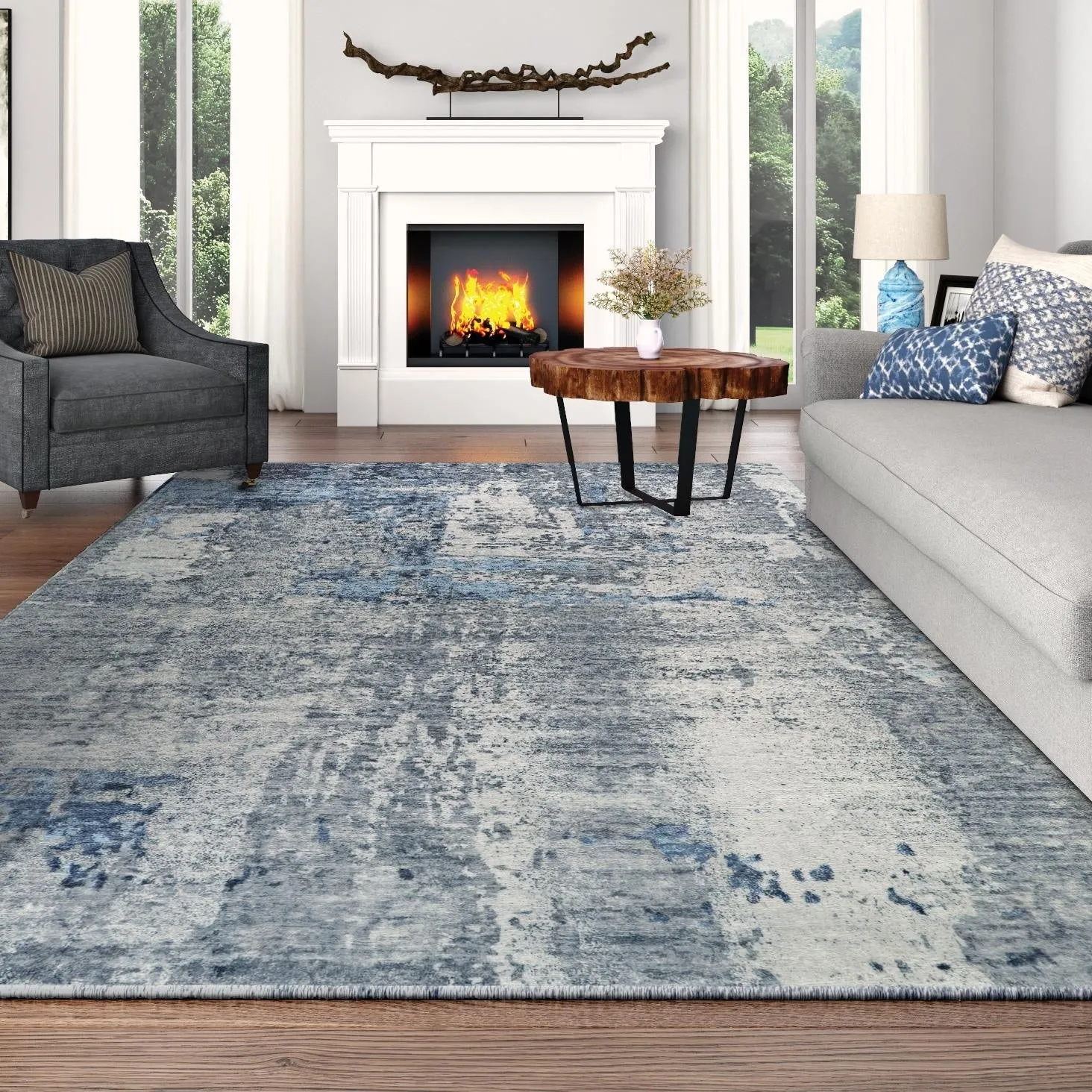 Gabriel Trekk Grey- Blue Area Rug