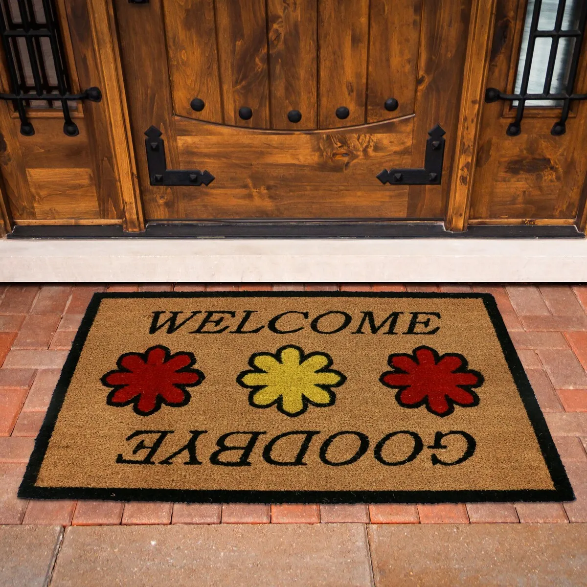 George Towne Living-OVERSIZED-24x36 Outdoor Coir Mat-Welcome Goodbye - 24x36