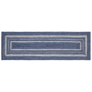 Great Falls Blue Jute Rug/Runner Rect w/ Pad 22x72 - 2' x 6' Runner