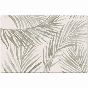 Grey Palm Fronds 30 x 20 Comfort Floor Mat Manufactured in The USA. Waterproof. Reduces Muscle Fatigue. Easy to Clean - 30x20
