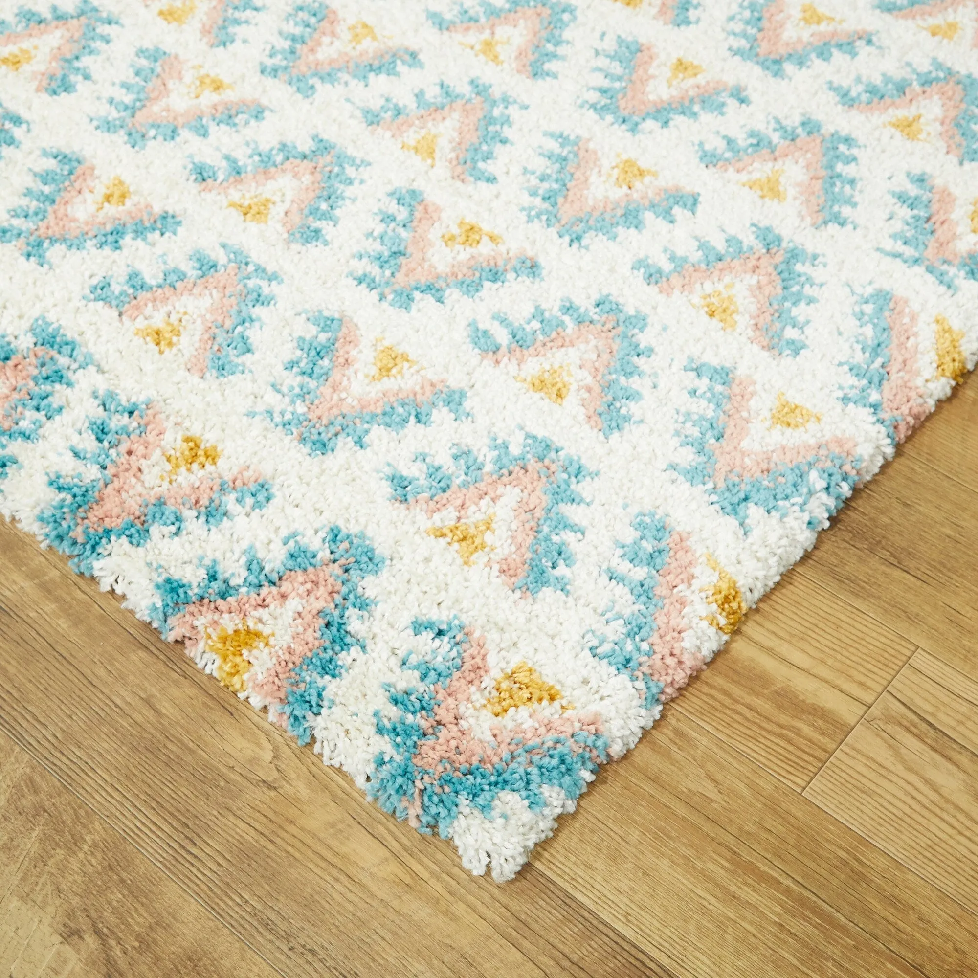 Hadley Geometric Chevron Stripe Shag Area Rug