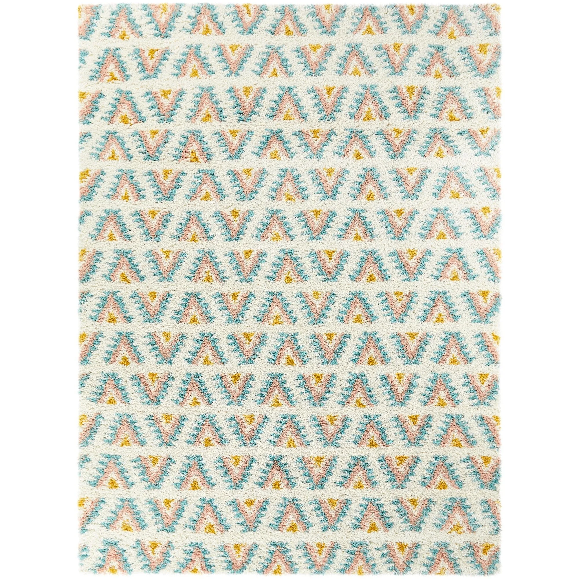 Hadley Geometric Chevron Stripe Shag Area Rug