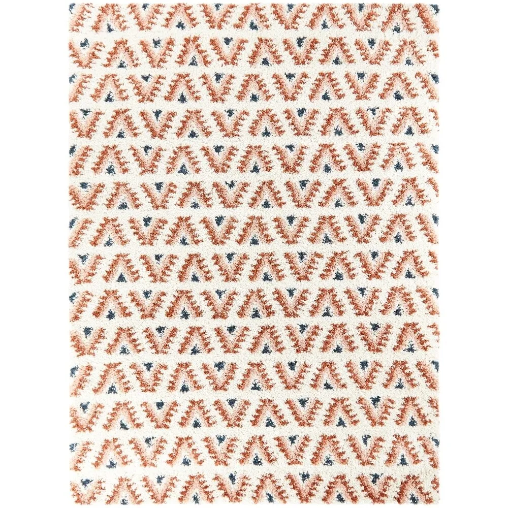 Hadley Geometric Chevron Stripe Shag Area Rug