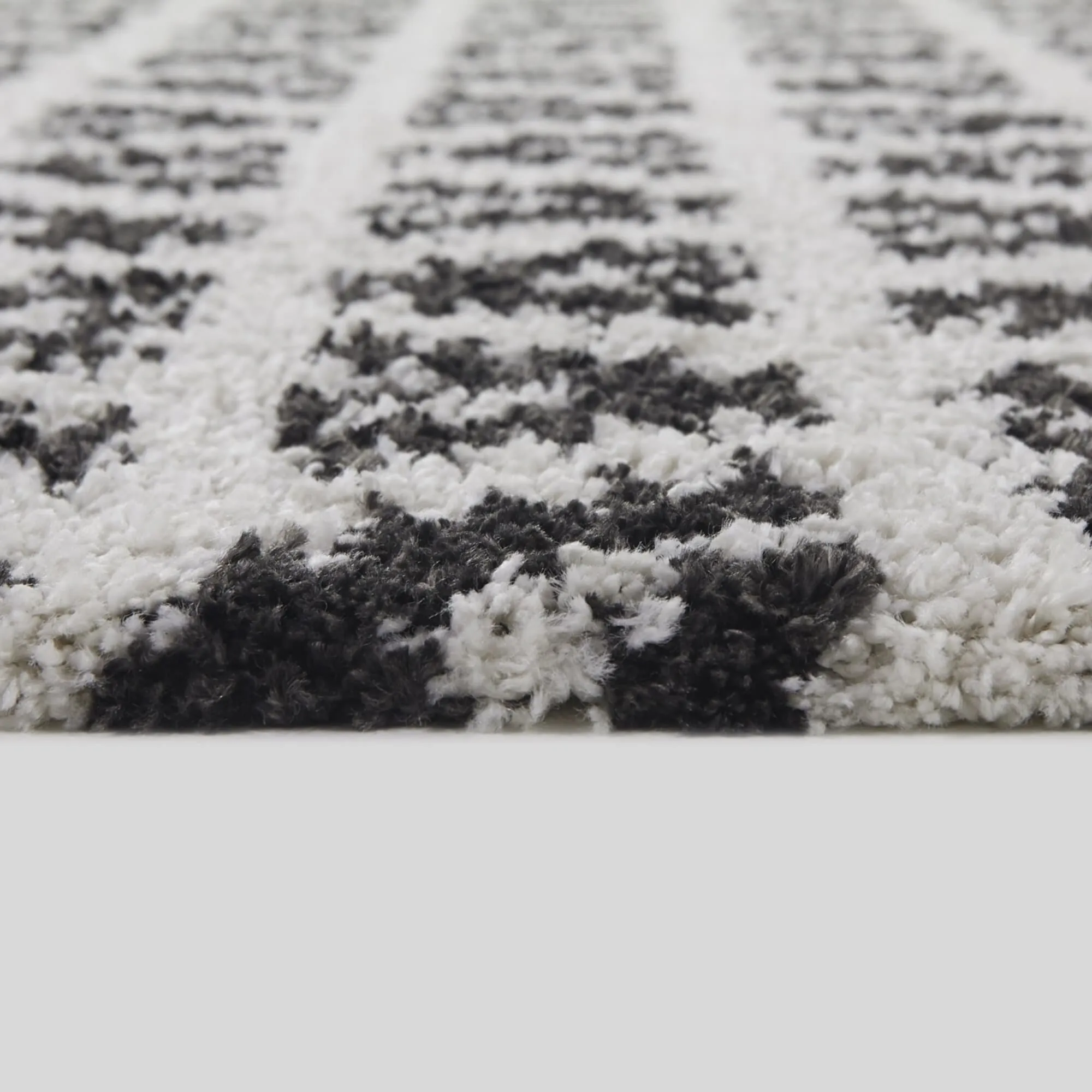 Hadley Geometric Chevron Stripe Shag Area Rug