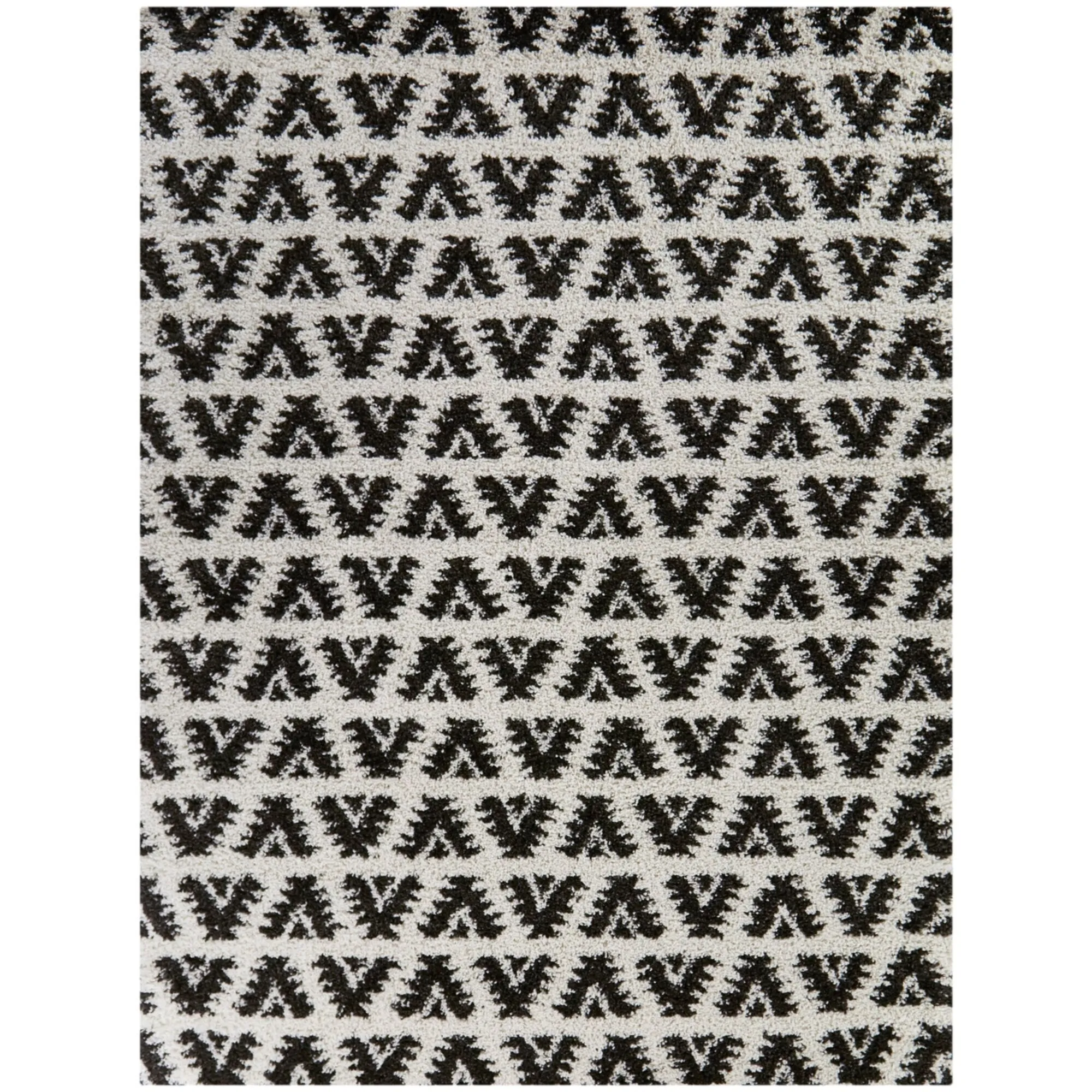 Hadley Geometric Chevron Stripe Shag Area Rug