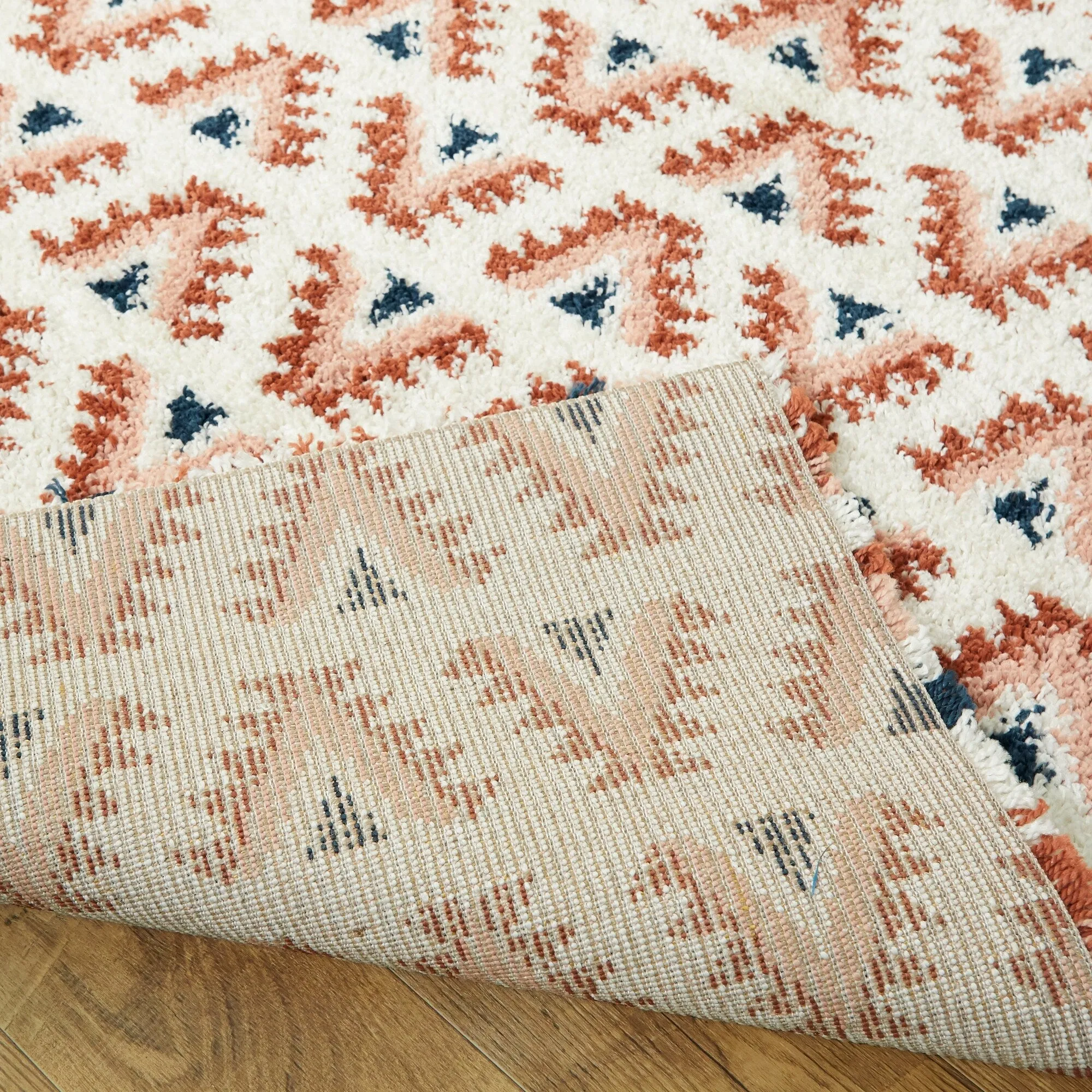 Hadley Geometric Chevron Stripe Shag Area Rug
