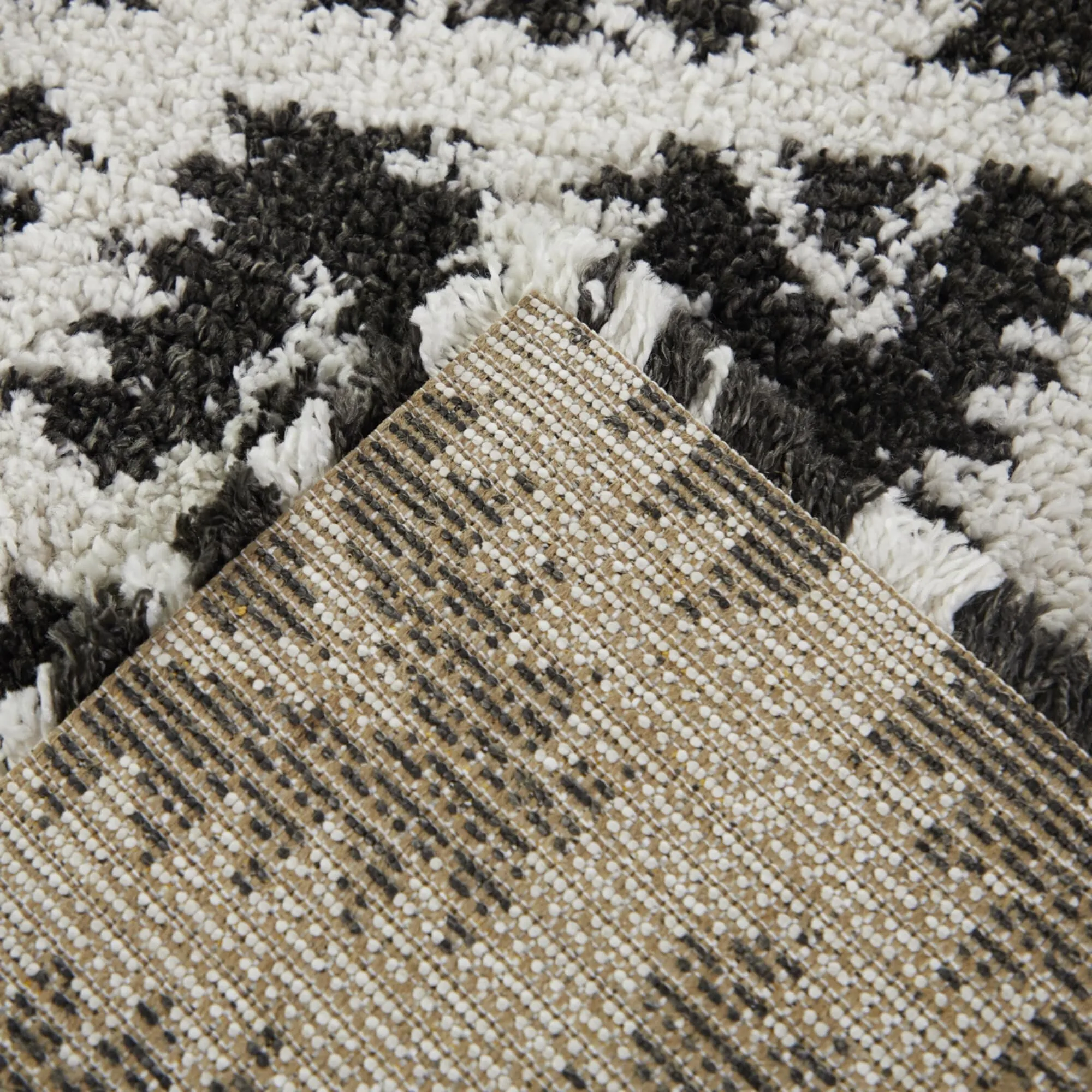 Hadley Geometric Chevron Stripe Shag Area Rug