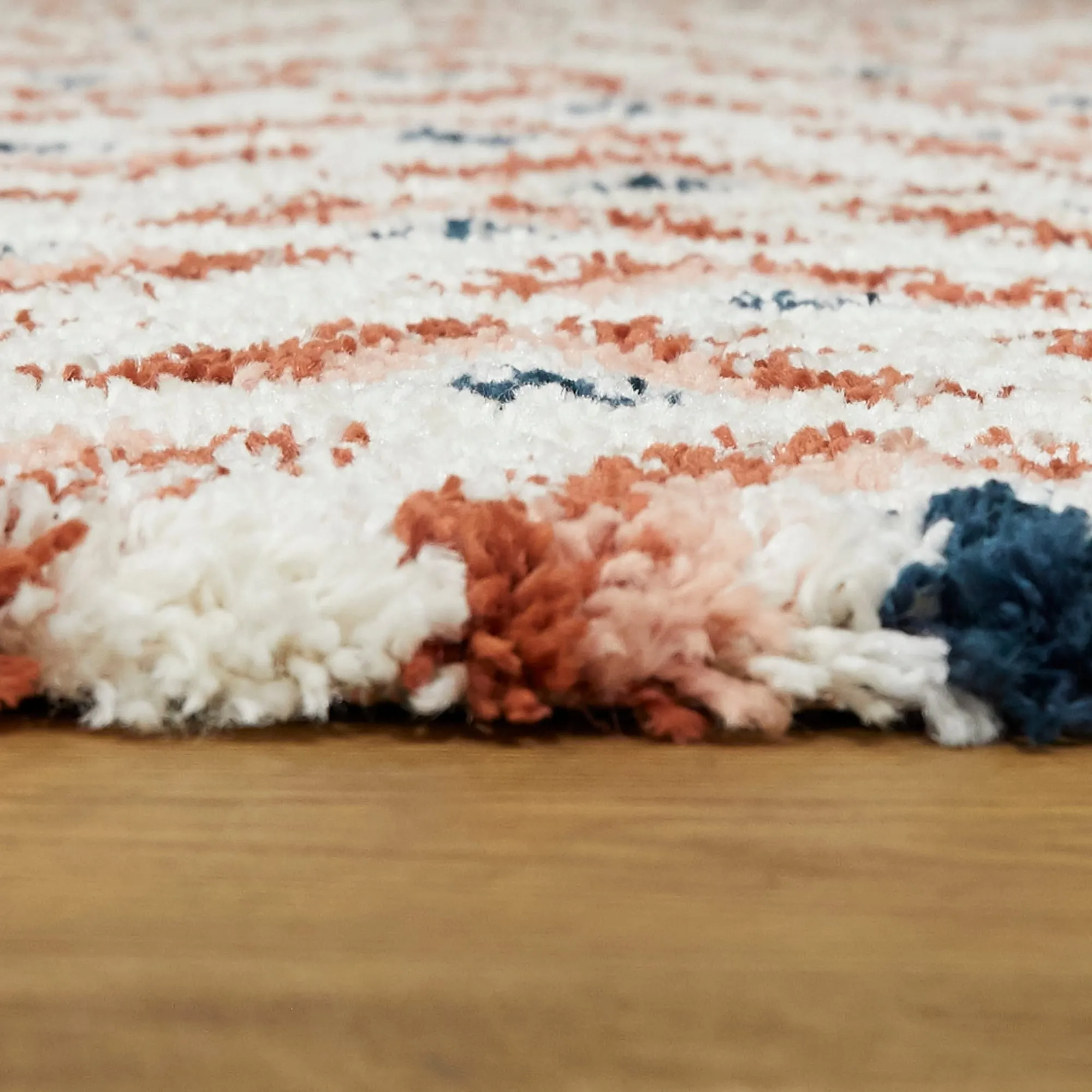 Hadley Geometric Chevron Stripe Shag Area Rug
