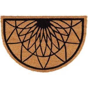 Half Round Coir and PVC Door Mat Diamond Rosace Design