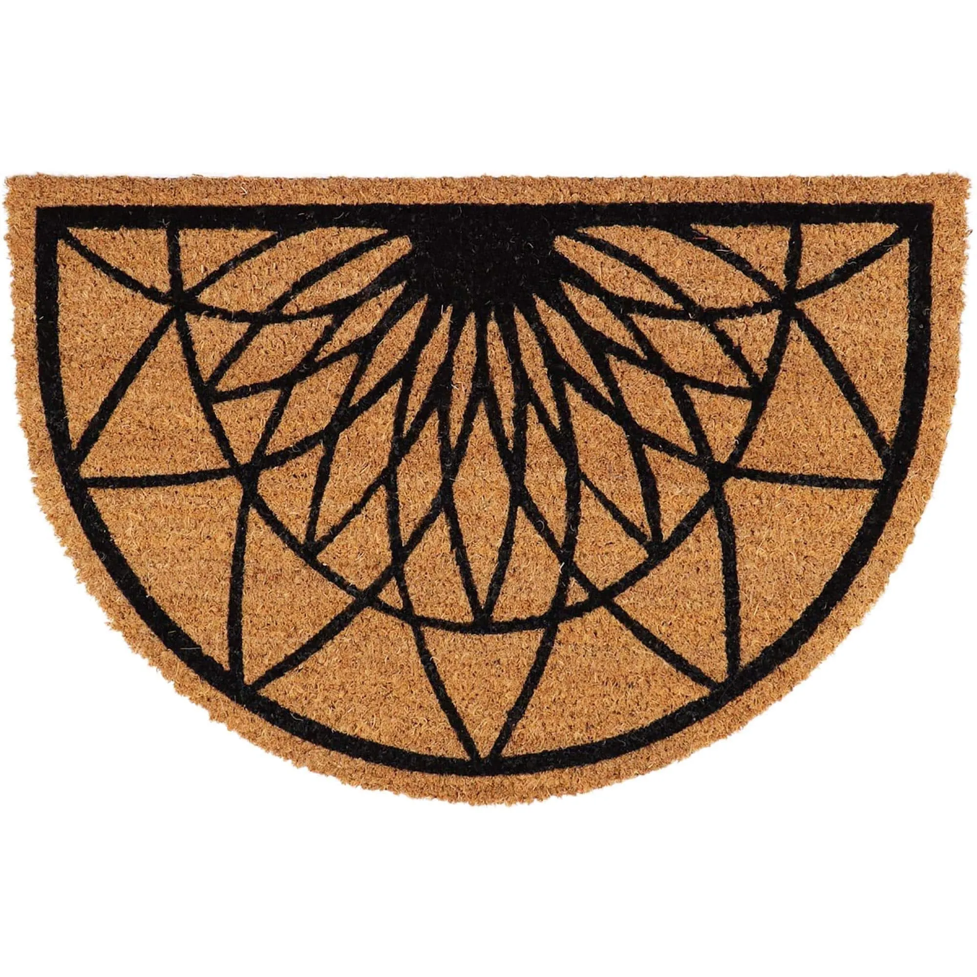 Half Round Coir and PVC Door Mat Diamond Rosace Design