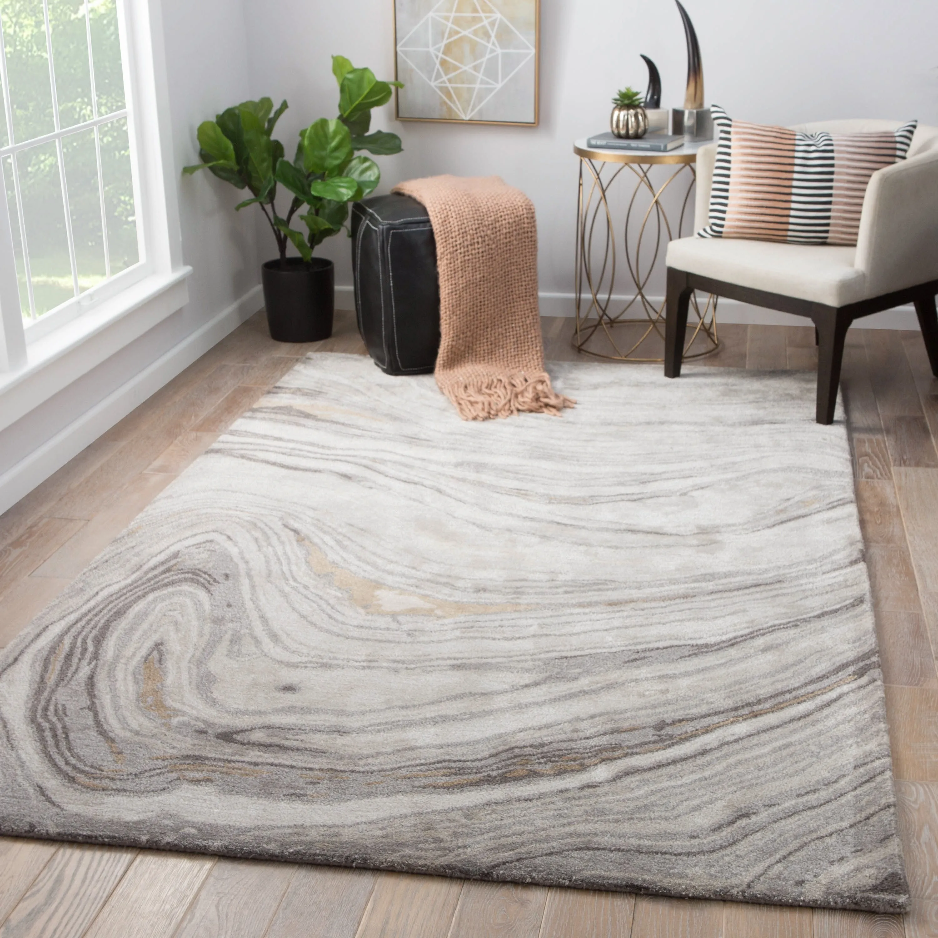 Hammet Handmade Abstract Marbled Pattern Area Rug