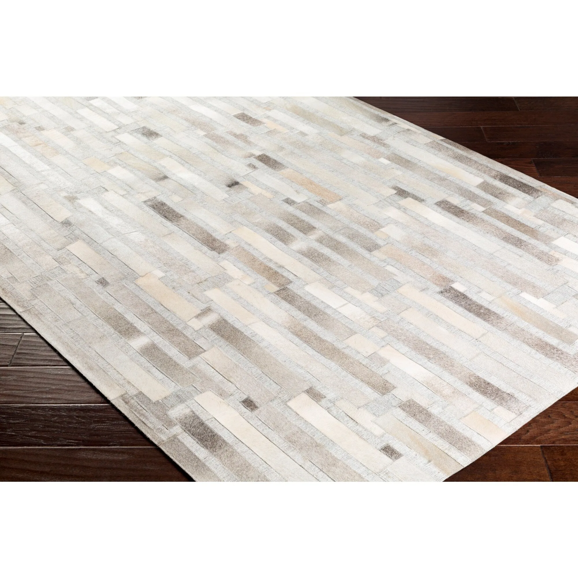 Hand-Crafted Euclid Viscose & Hair-on-hide Area Rug