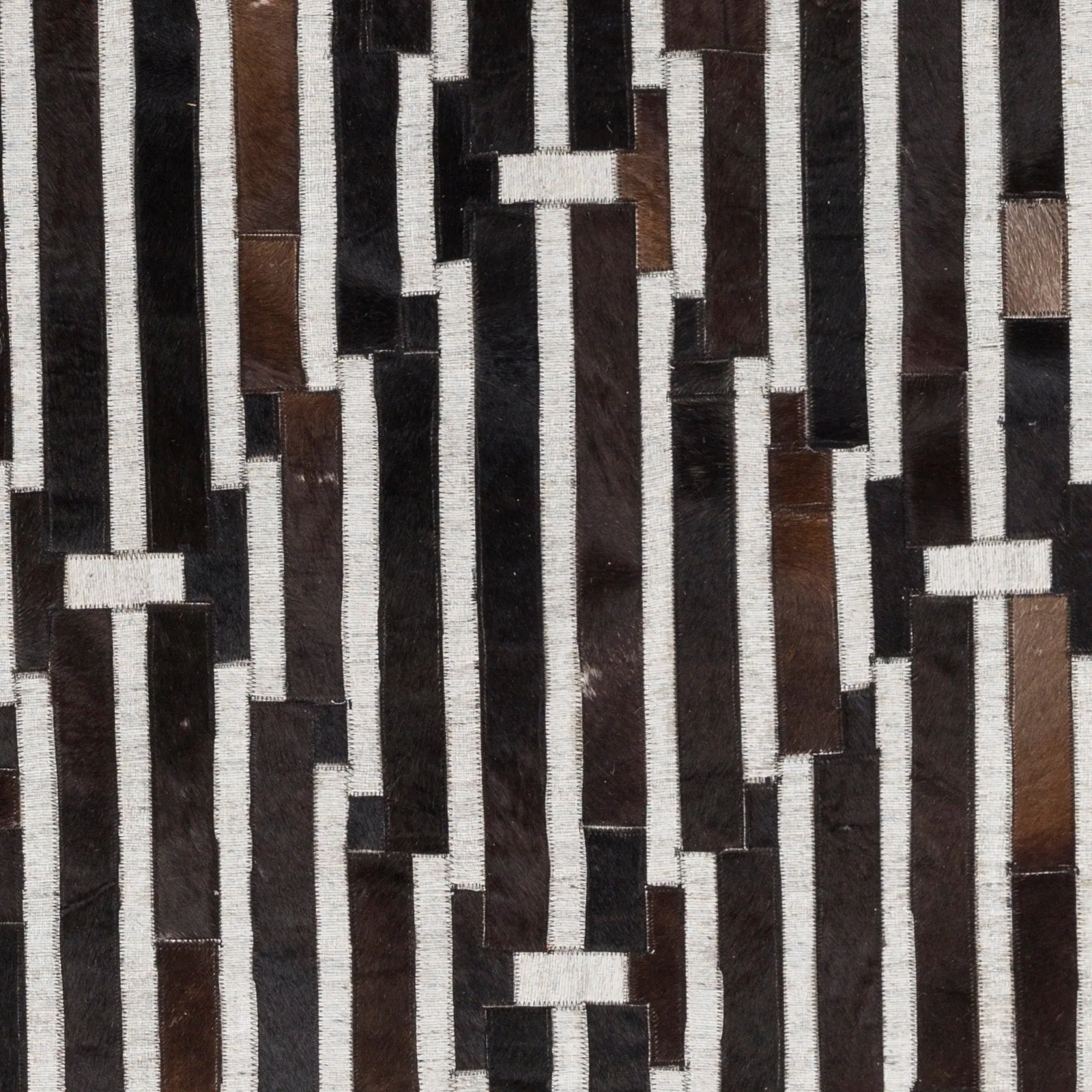 Hand-Crafted Euclid Viscose & Hair-on-hide Area Rug