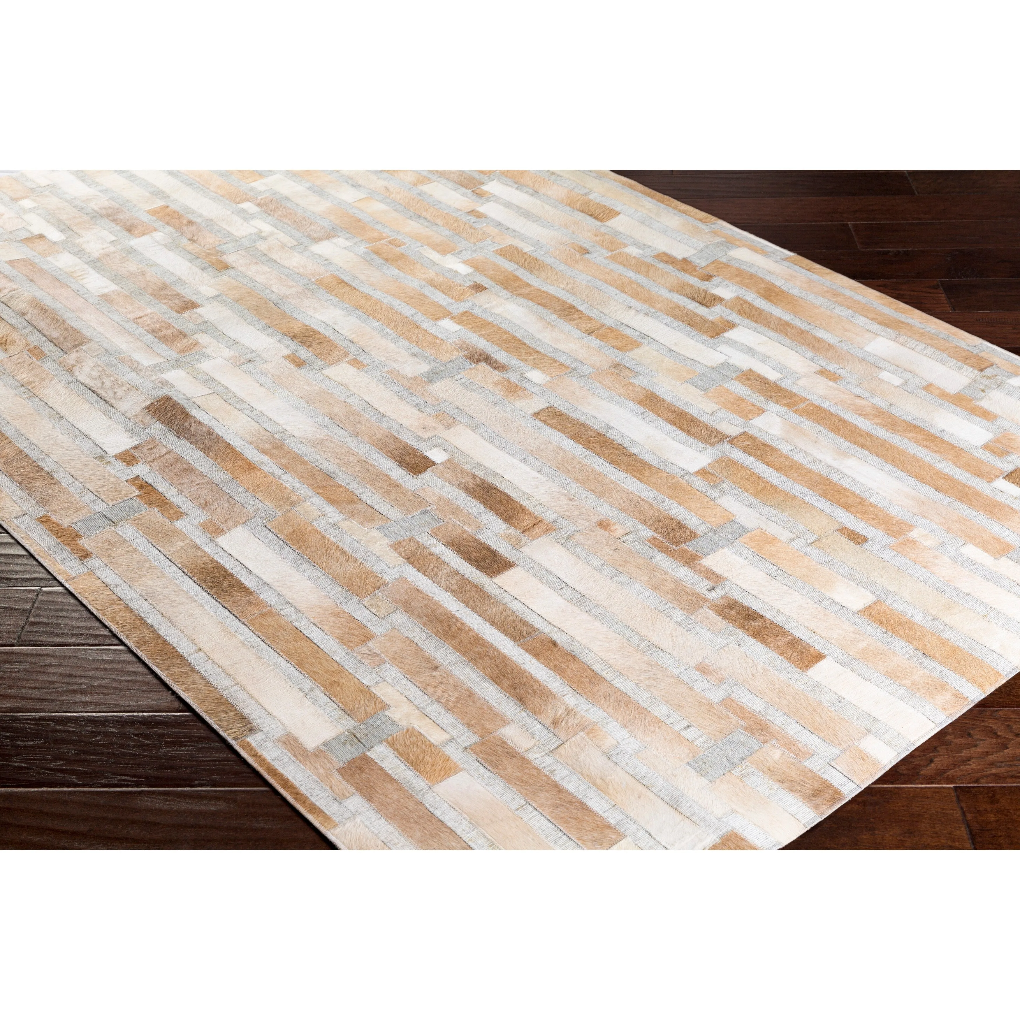 Hand-Crafted Euclid Viscose & Hair-on-hide Area Rug