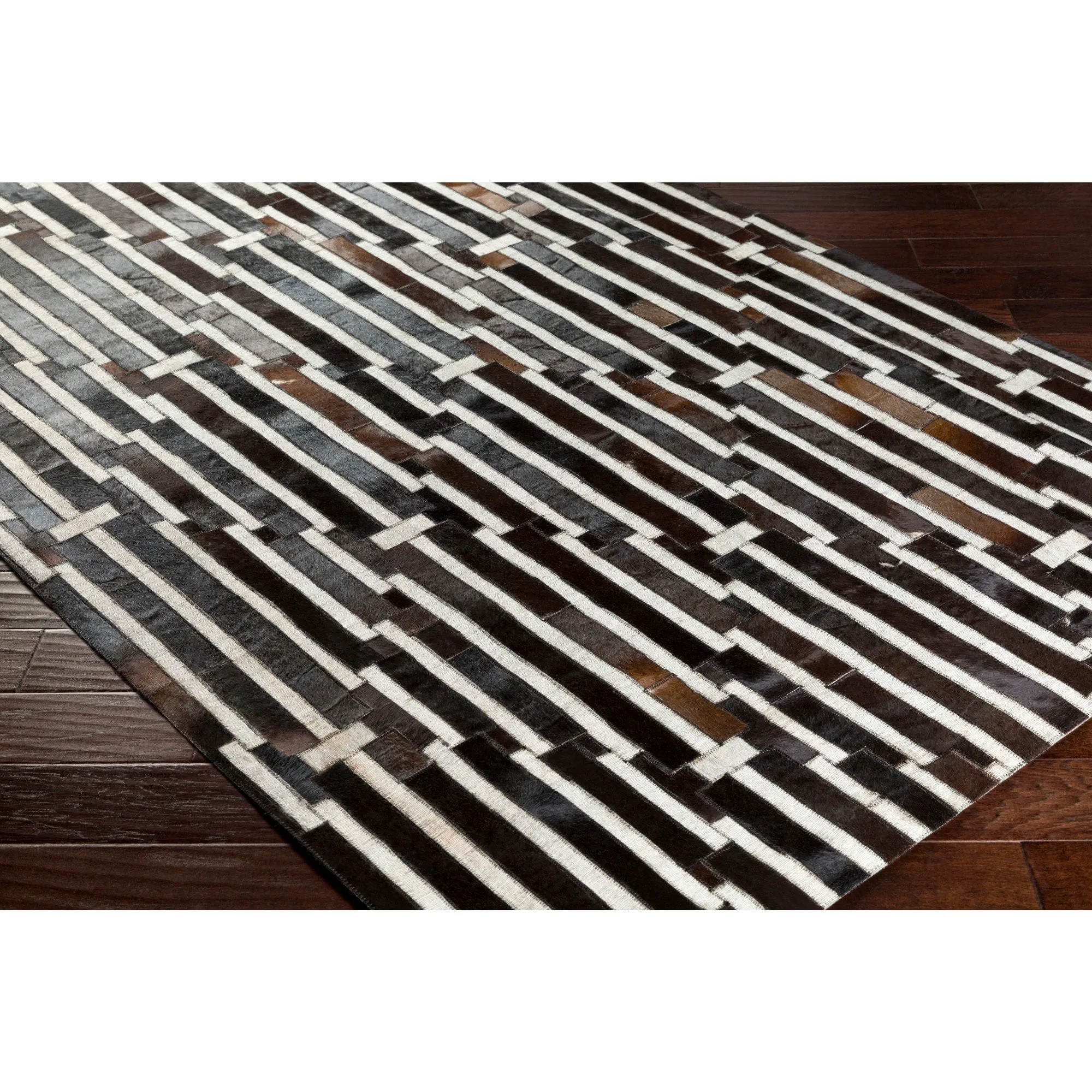Hand-Crafted Euclid Viscose & Hair-on-hide Area Rug