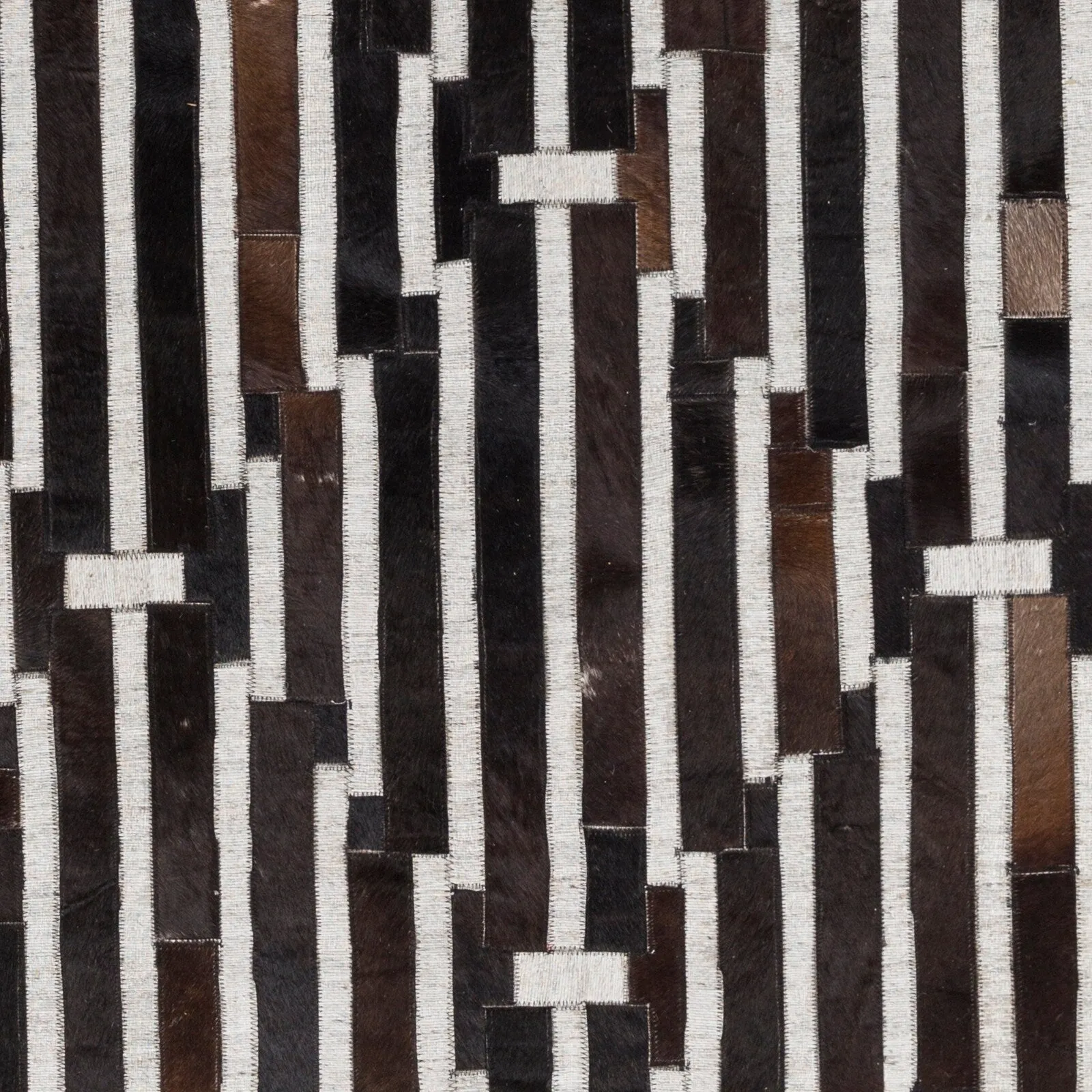 Hand-Crafted Euclid Viscose & Hair-on-hide Area Rug