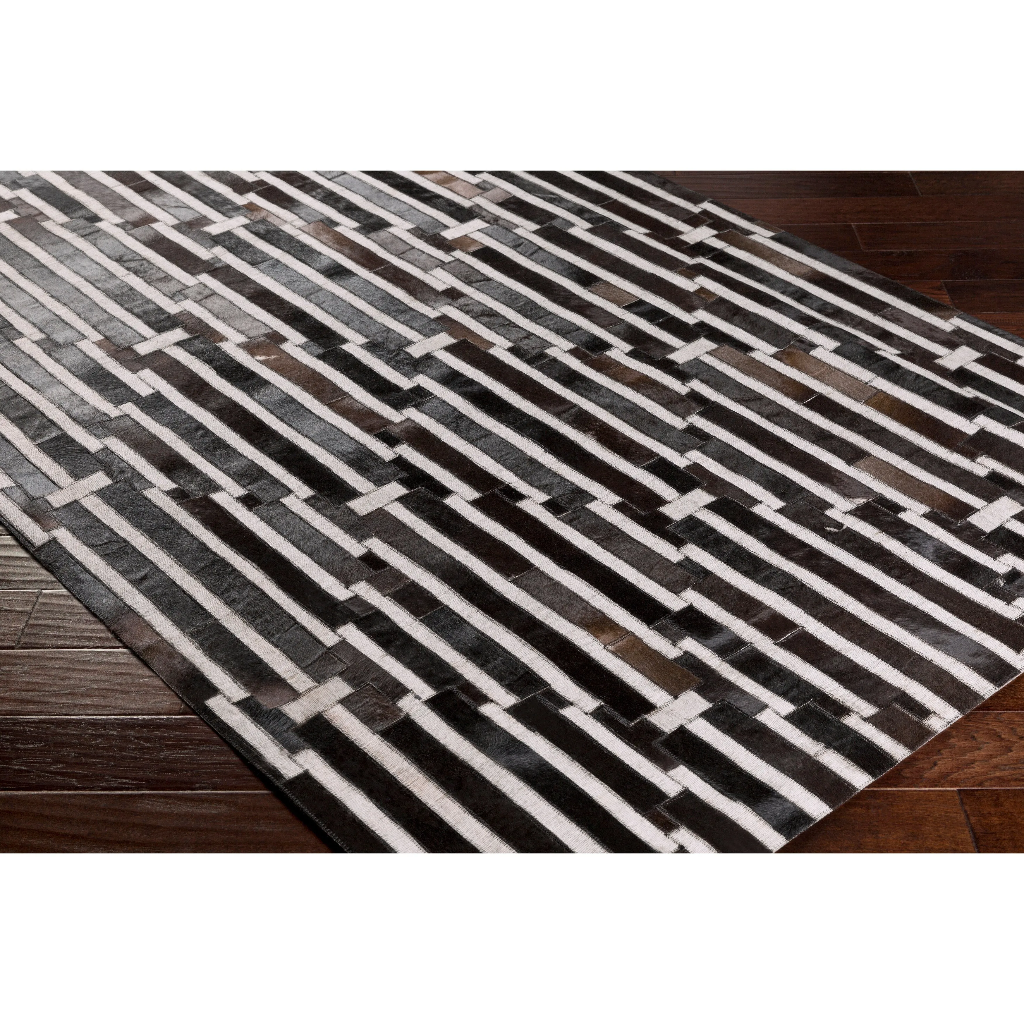 Hand-Crafted Euclid Viscose & Hair-on-hide Area Rug