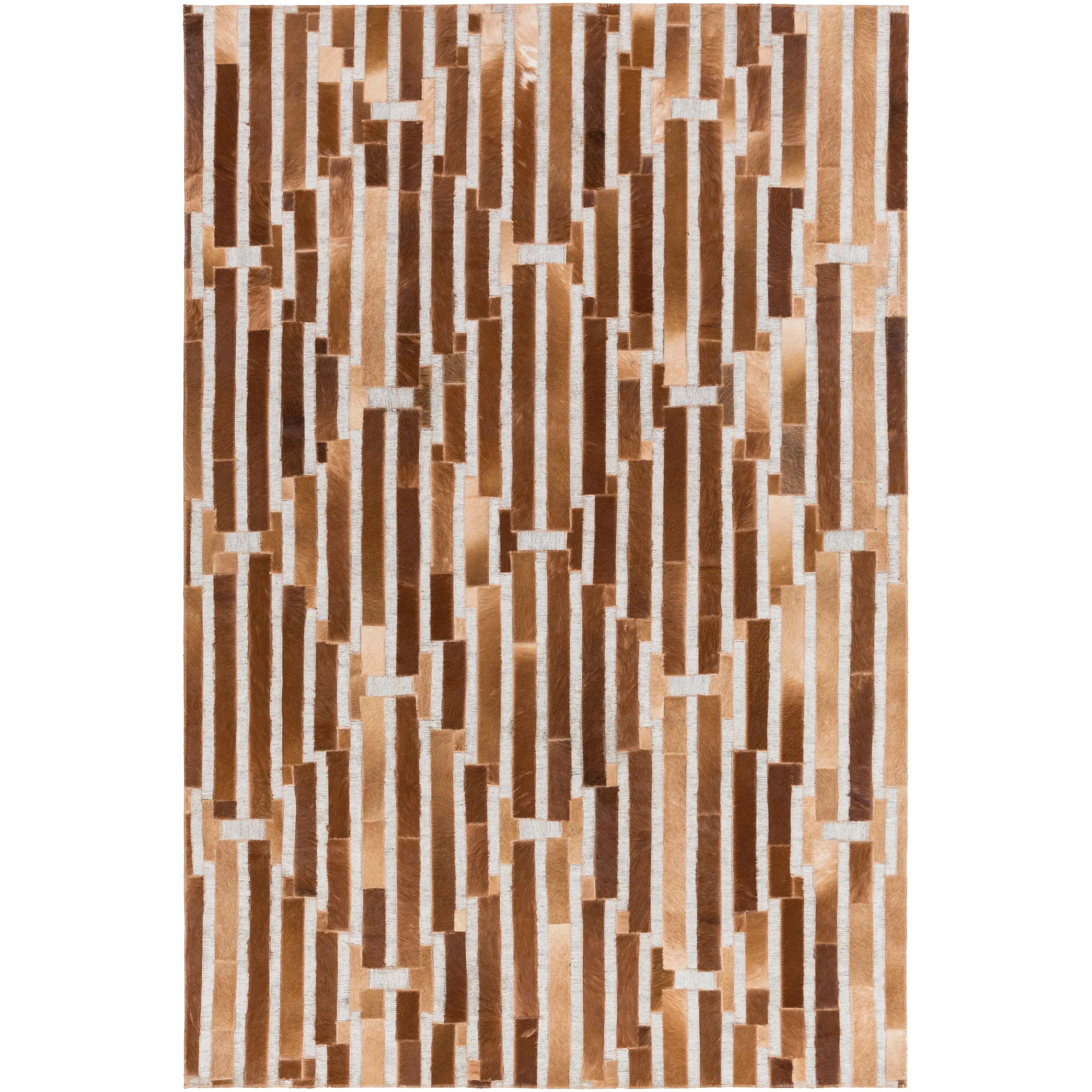 Hand-Crafted Euclid Viscose & Hair-on-hide Area Rug