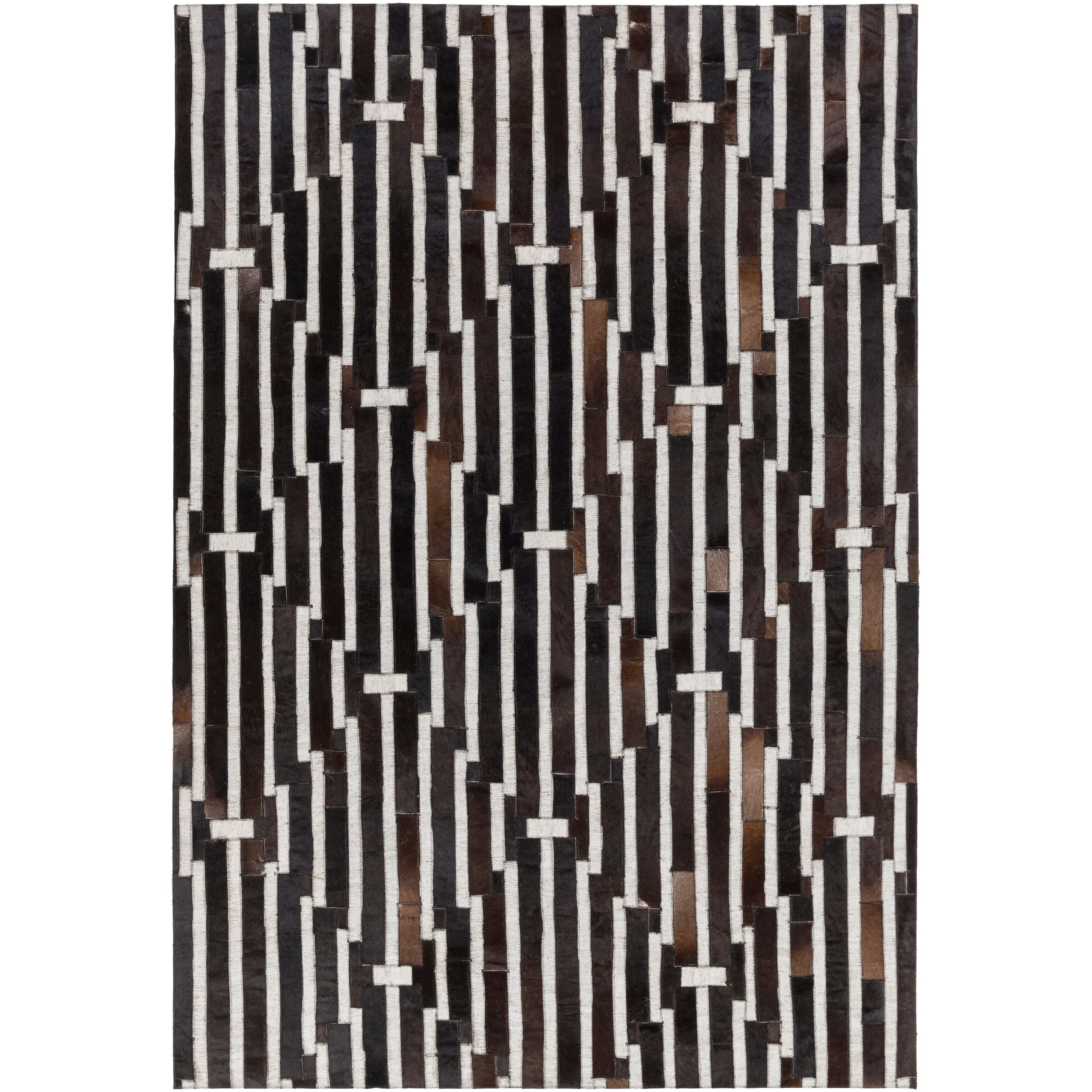 Hand-Crafted Euclid Viscose & Hair-on-hide Area Rug