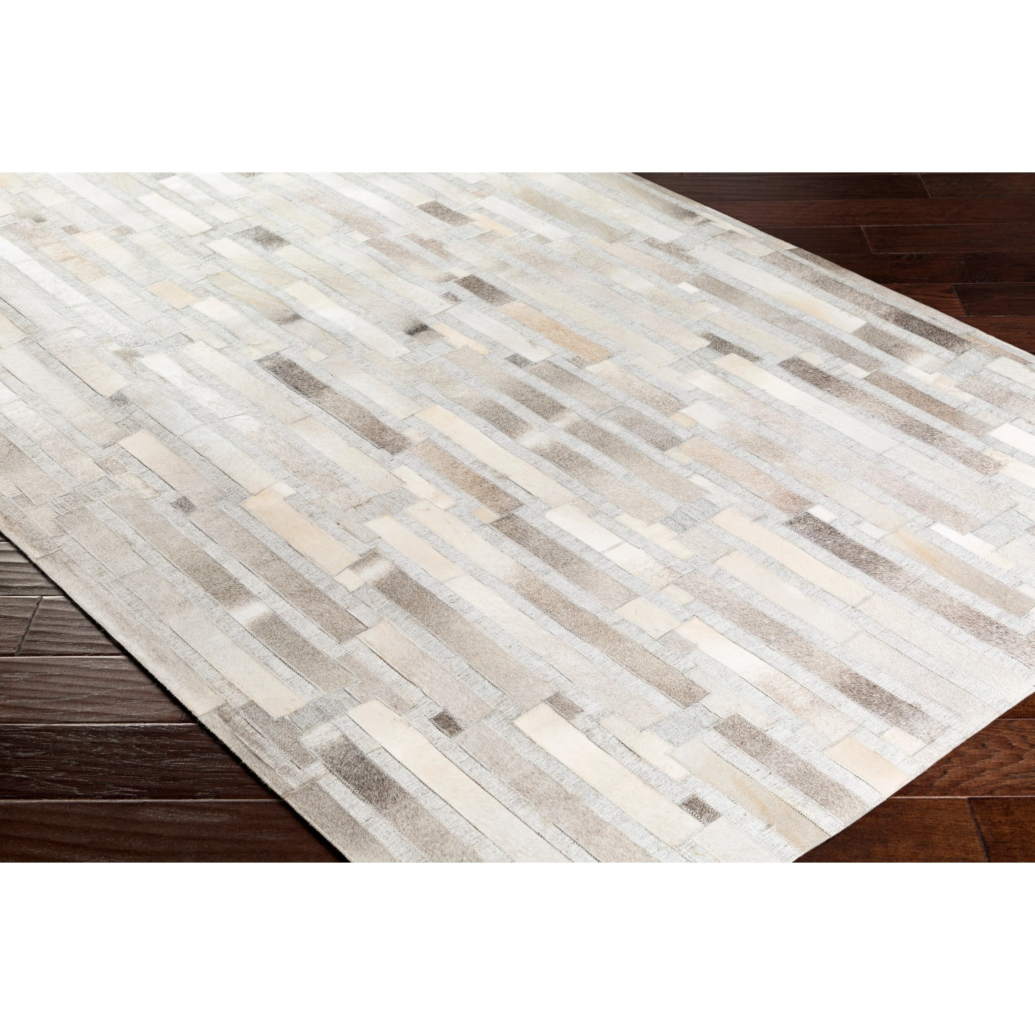 Hand-Crafted Euclid Viscose & Hair-on-hide Area Rug
