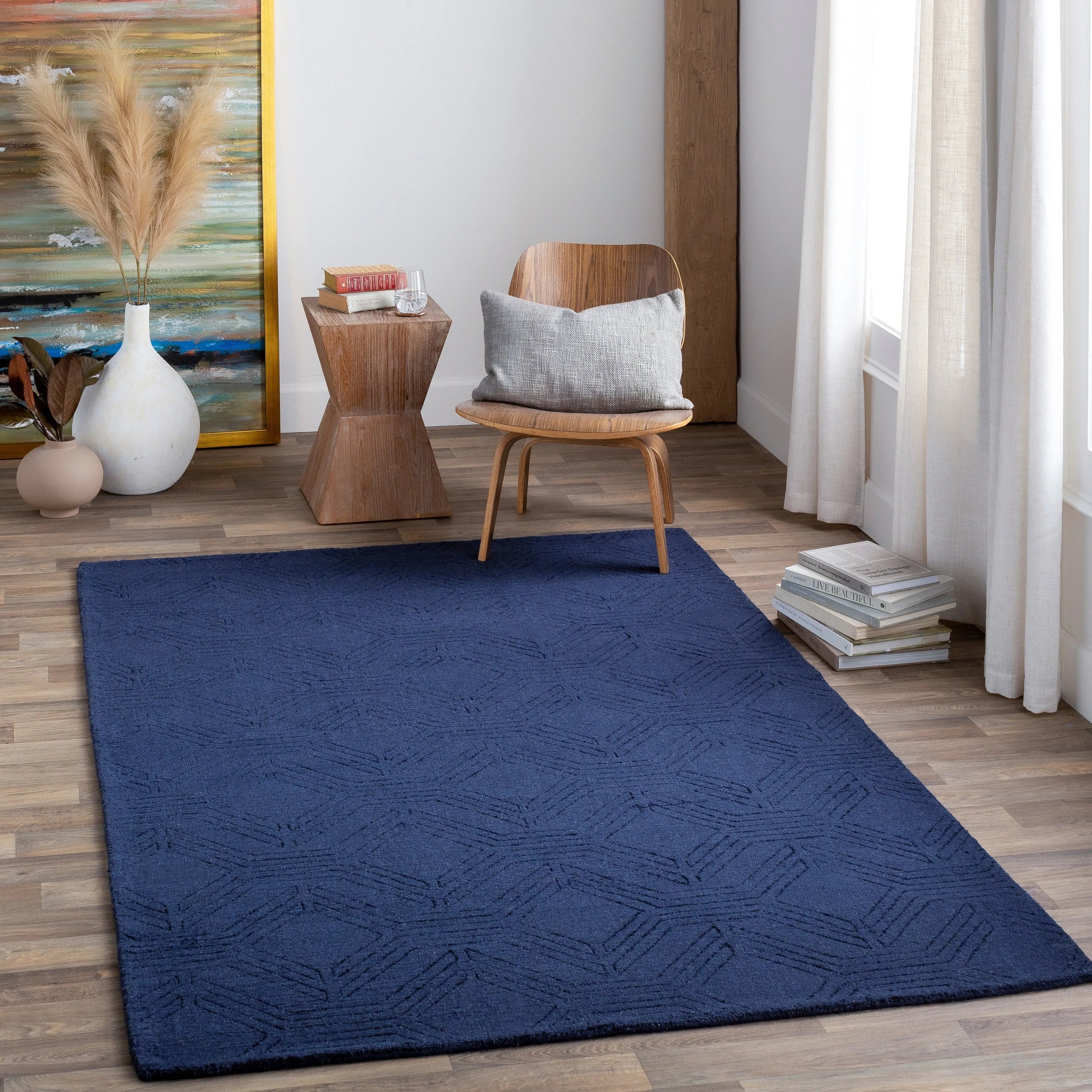Hand Loomed Oaks Wool Area Rug - 6' x 9'