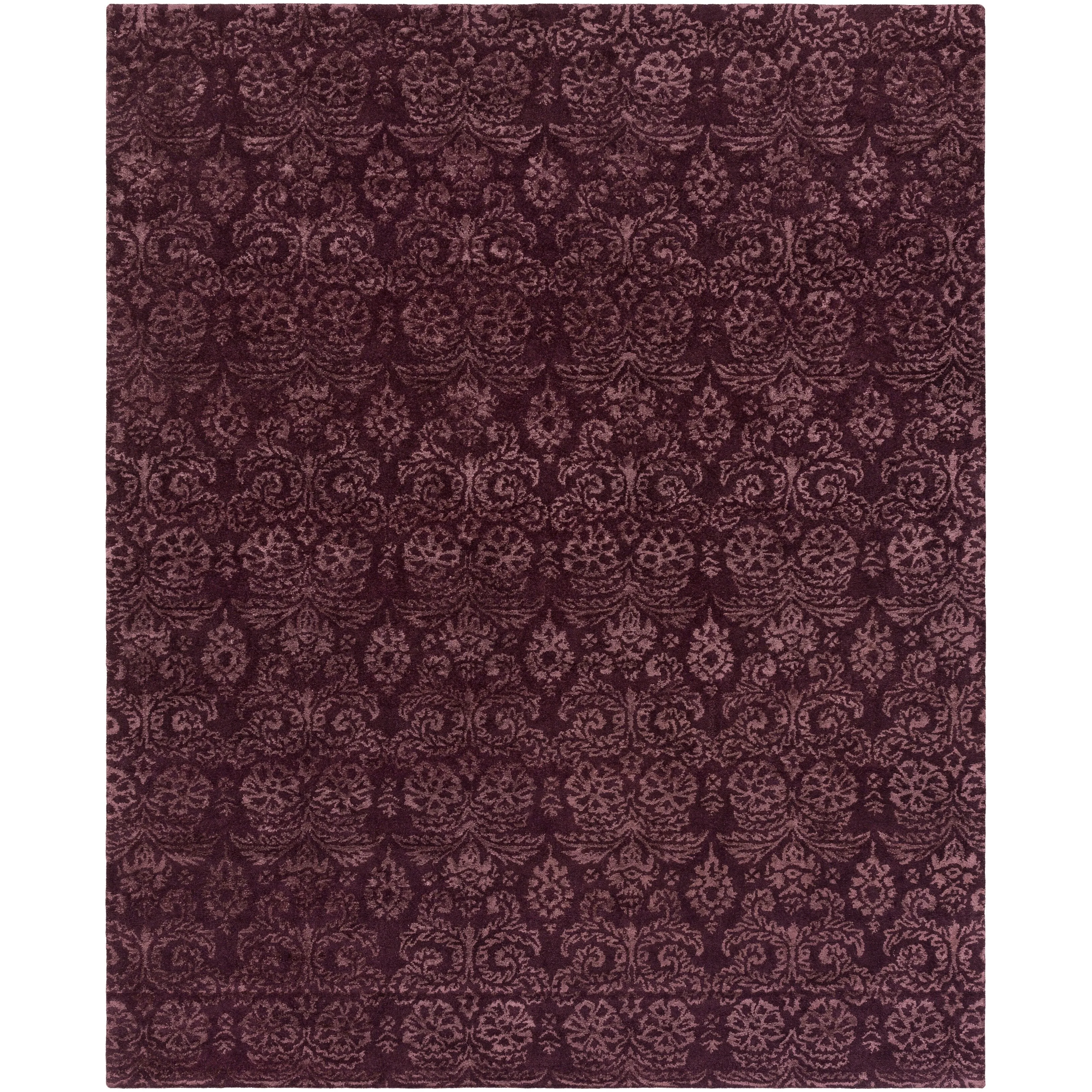 Hand-Tufted Horsham Damask Viscose Area Rug