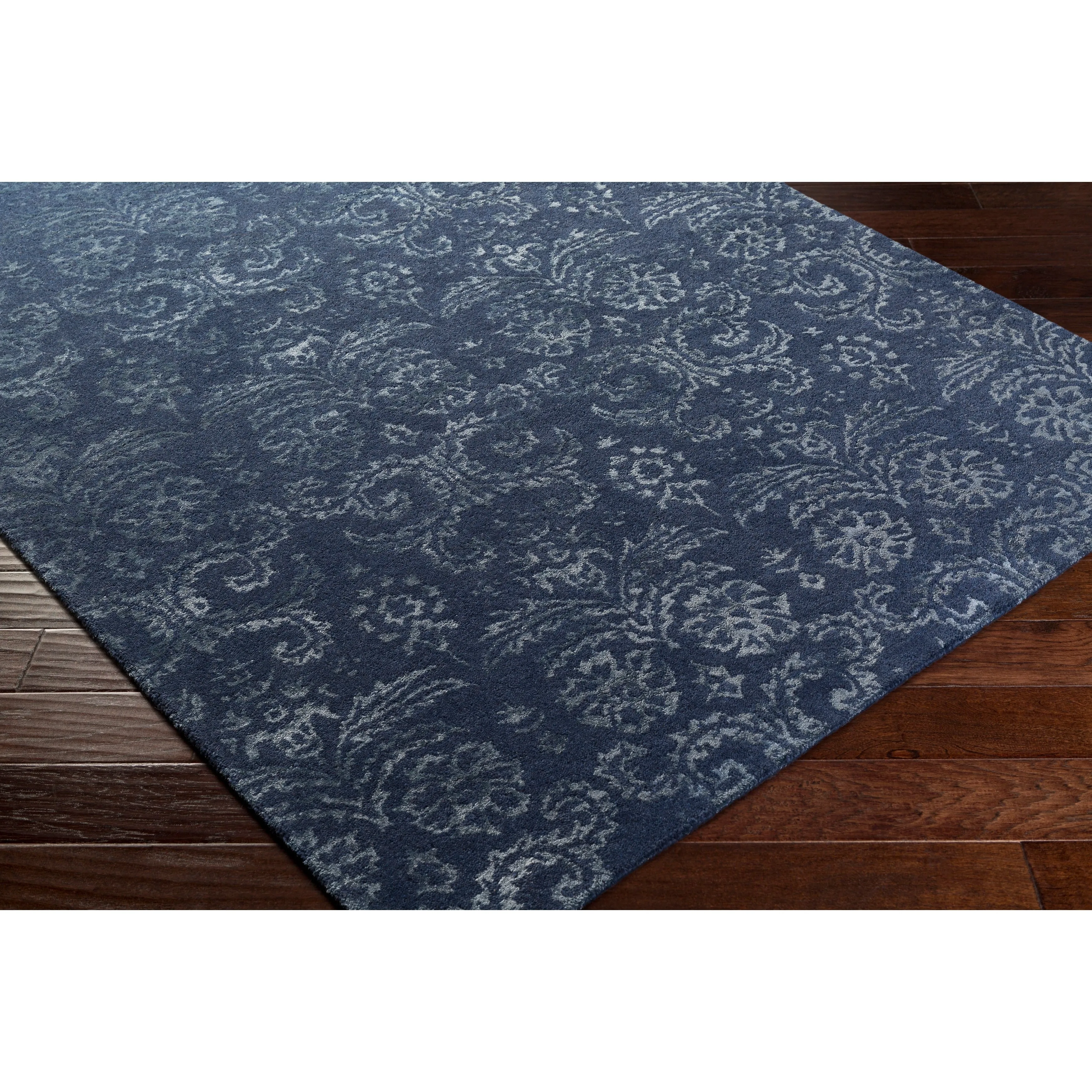 Hand-Tufted Horsham Damask Viscose Area Rug