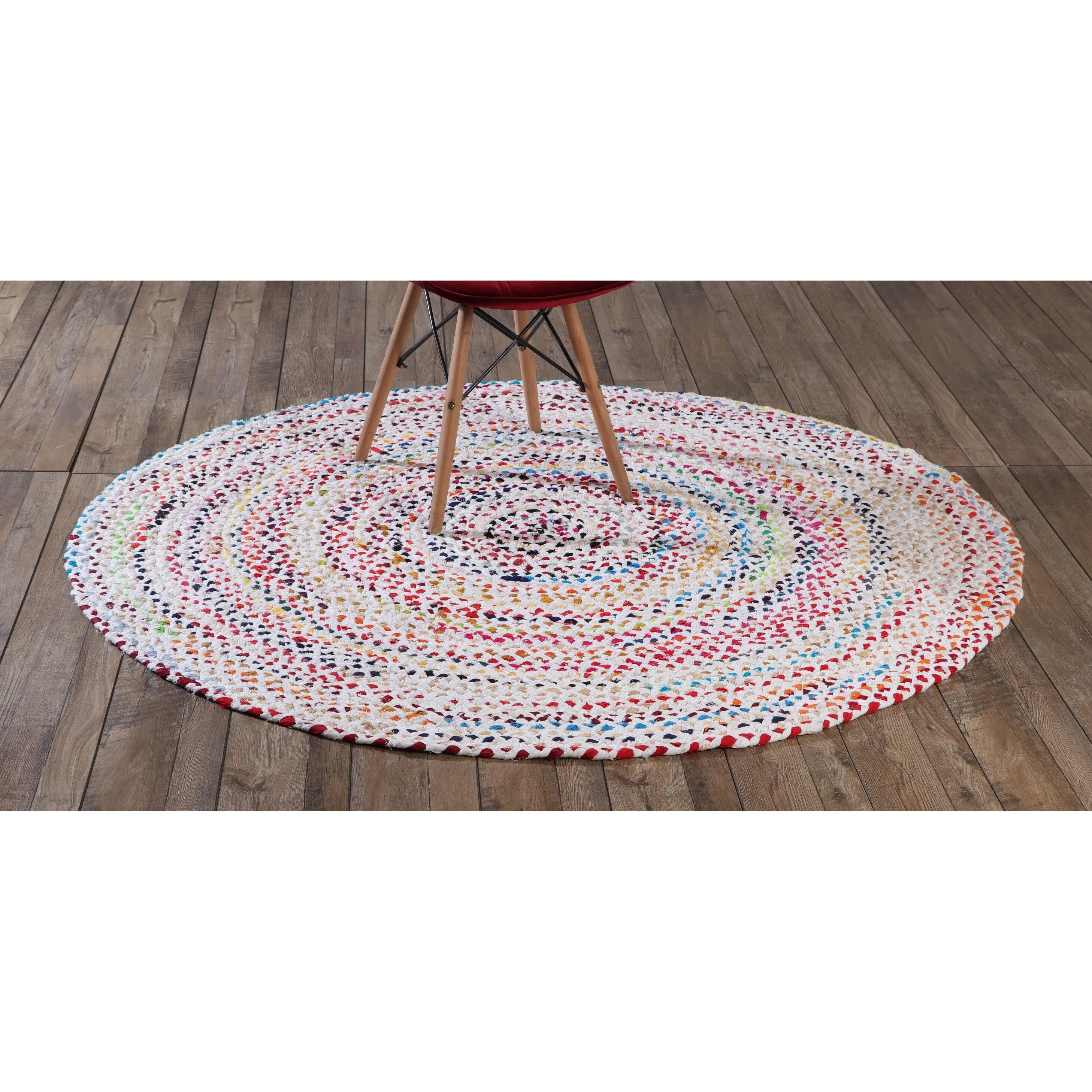 Handmade Flatweave Cotton Ivory | Multi Reversible Traditional Boho Area Rug for Living Room. Kitchen. Bedroom Home Decoration