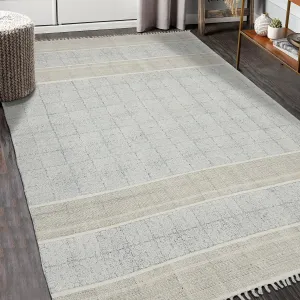 Handmade Transitional Oriental Flatweave Cotton Rug