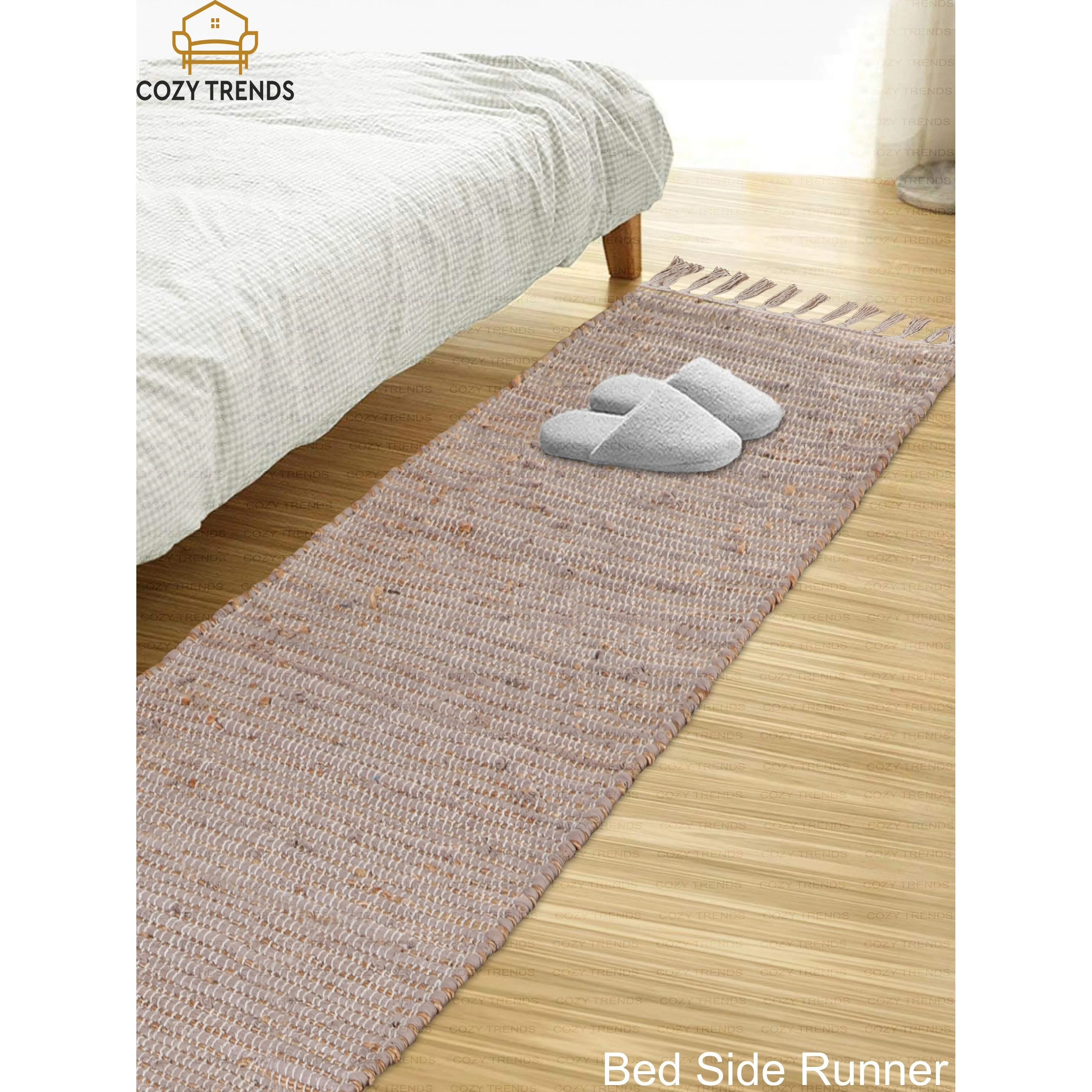 Handwoven Cotton Washable Runner Rugs - Perfect for Kitchen. Hallway. Entryway - 12X108 Inches