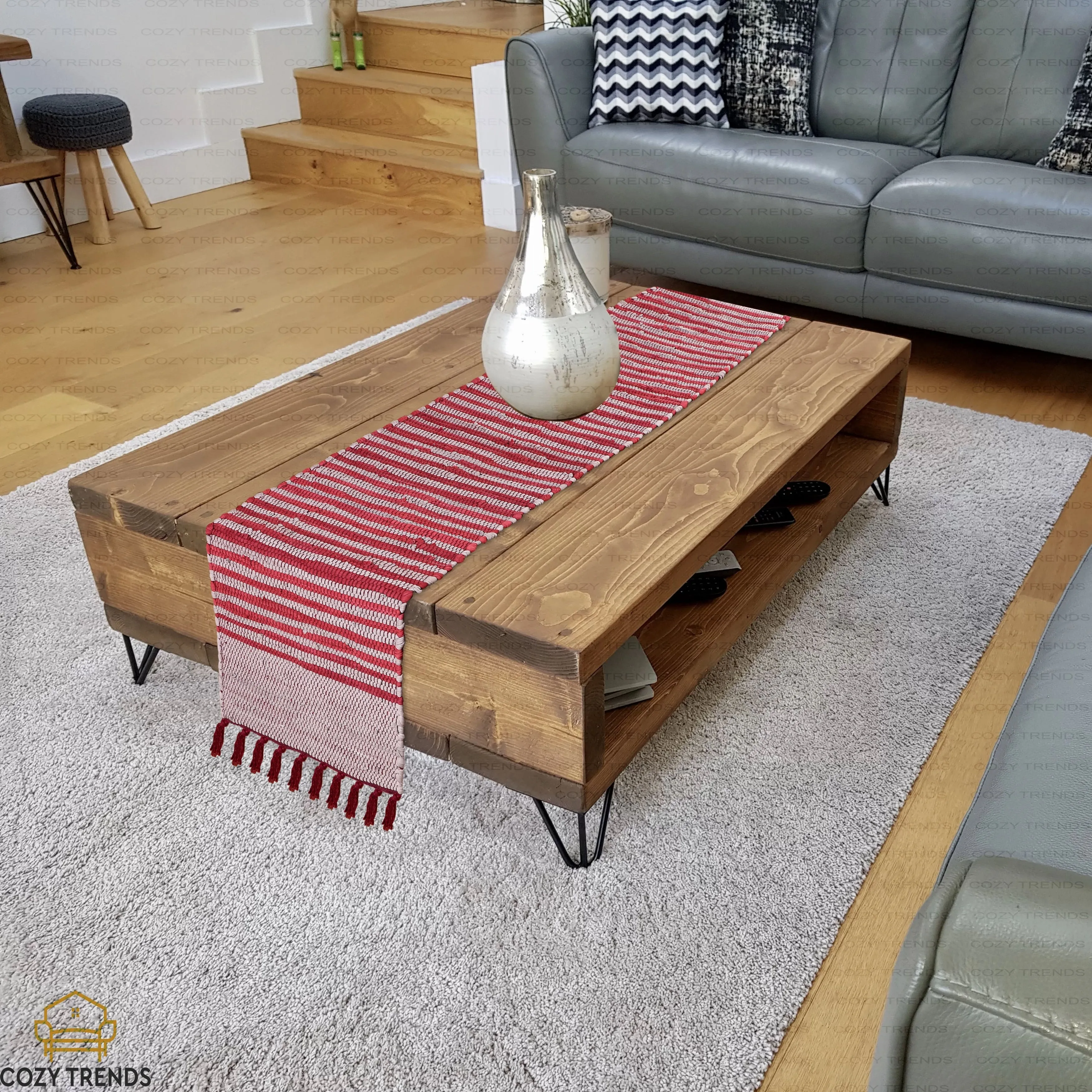 Handwoven Cotton Washable Runner Rugs - Perfect for Kitchen. Hallway. Entryway - 12X108 Inches
