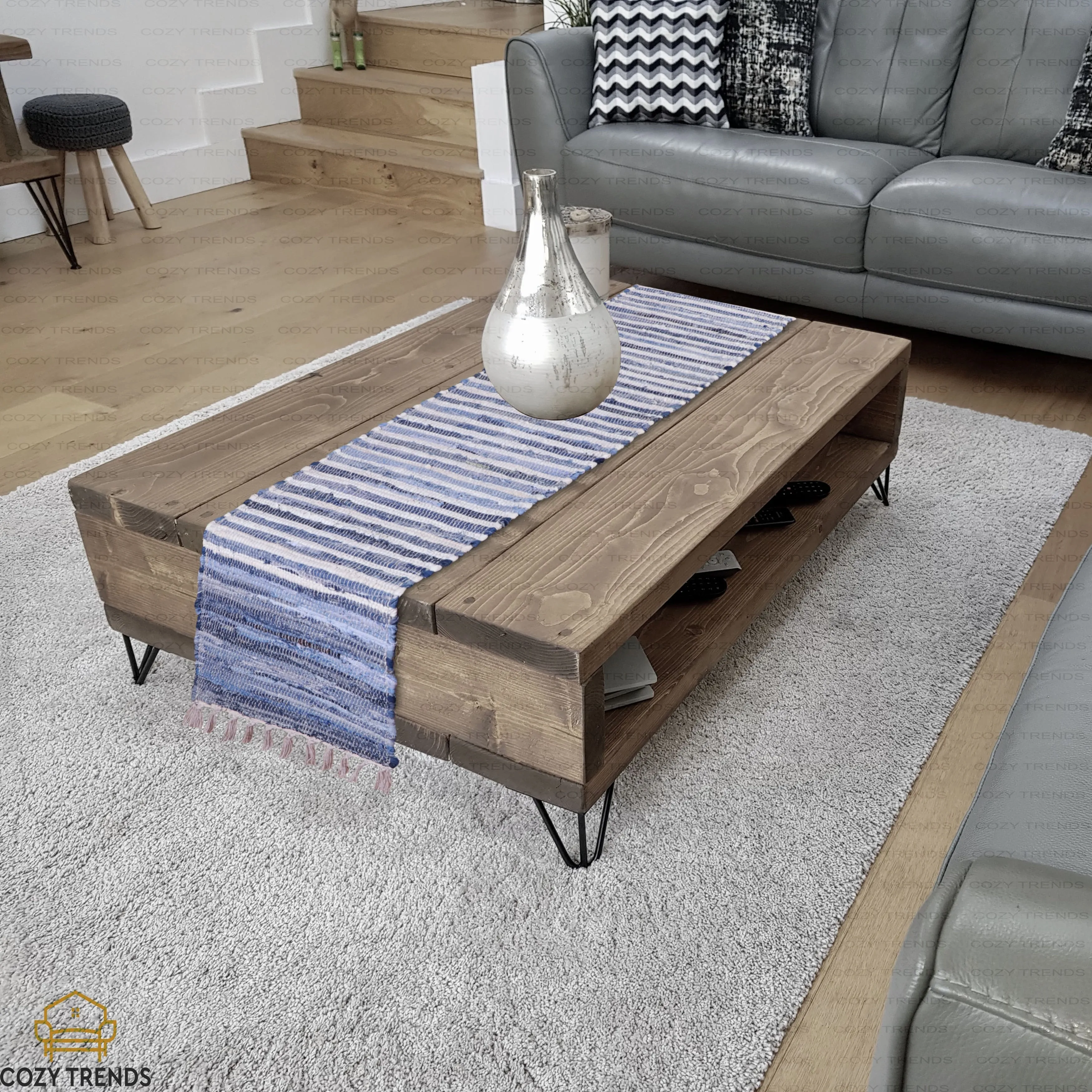 Handwoven Cotton Washable Runner Rugs - Perfect for Kitchen. Hallway. Entryway - 12X108 Inches