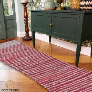Handwoven Cotton Washable Runner Rugs - Perfect for Kitchen. Hallway. Entryway - 12X72 | 12X108 Inches