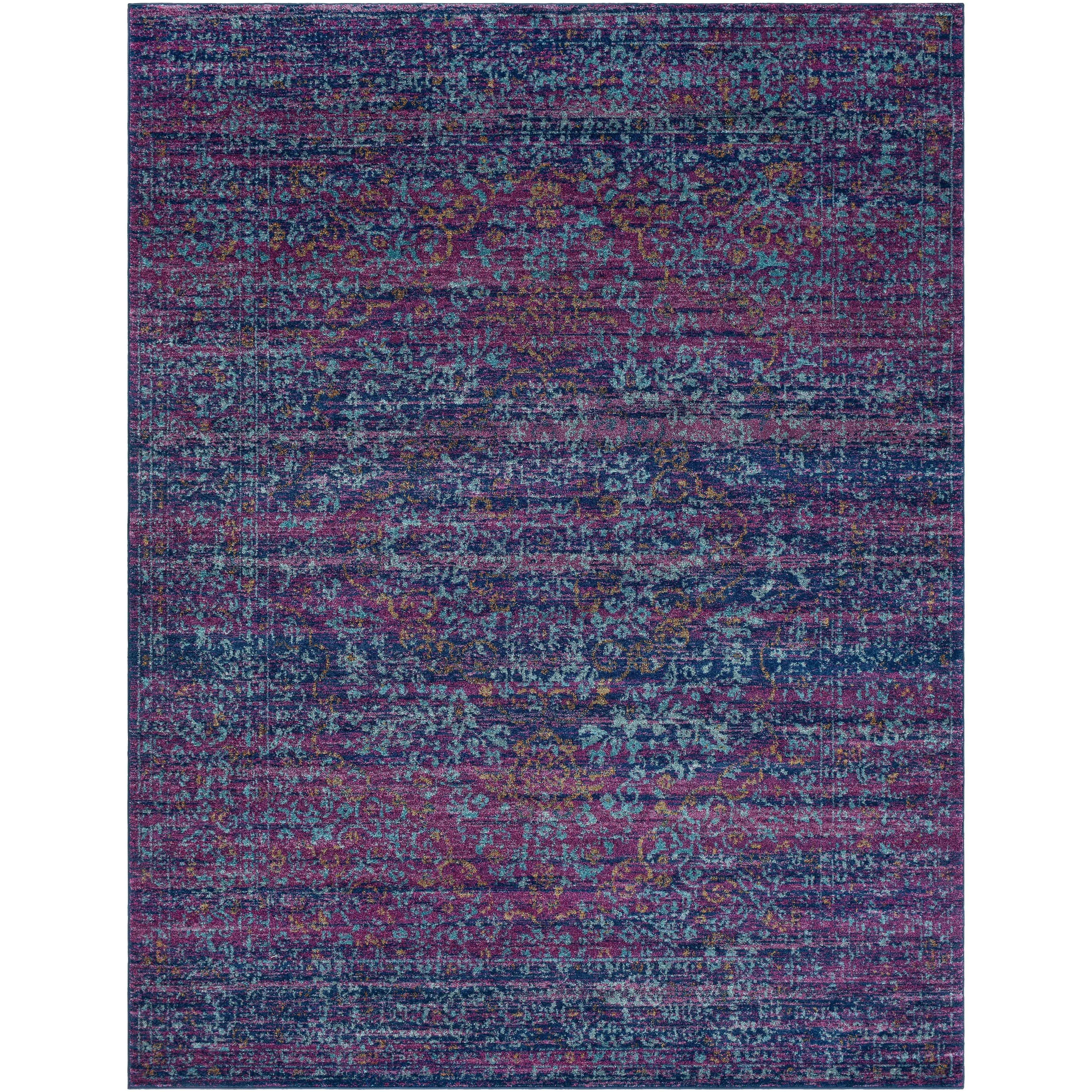 Haute-Hali Persian Distressed Purple/Blue Area Rug - 7'10 x 10'3