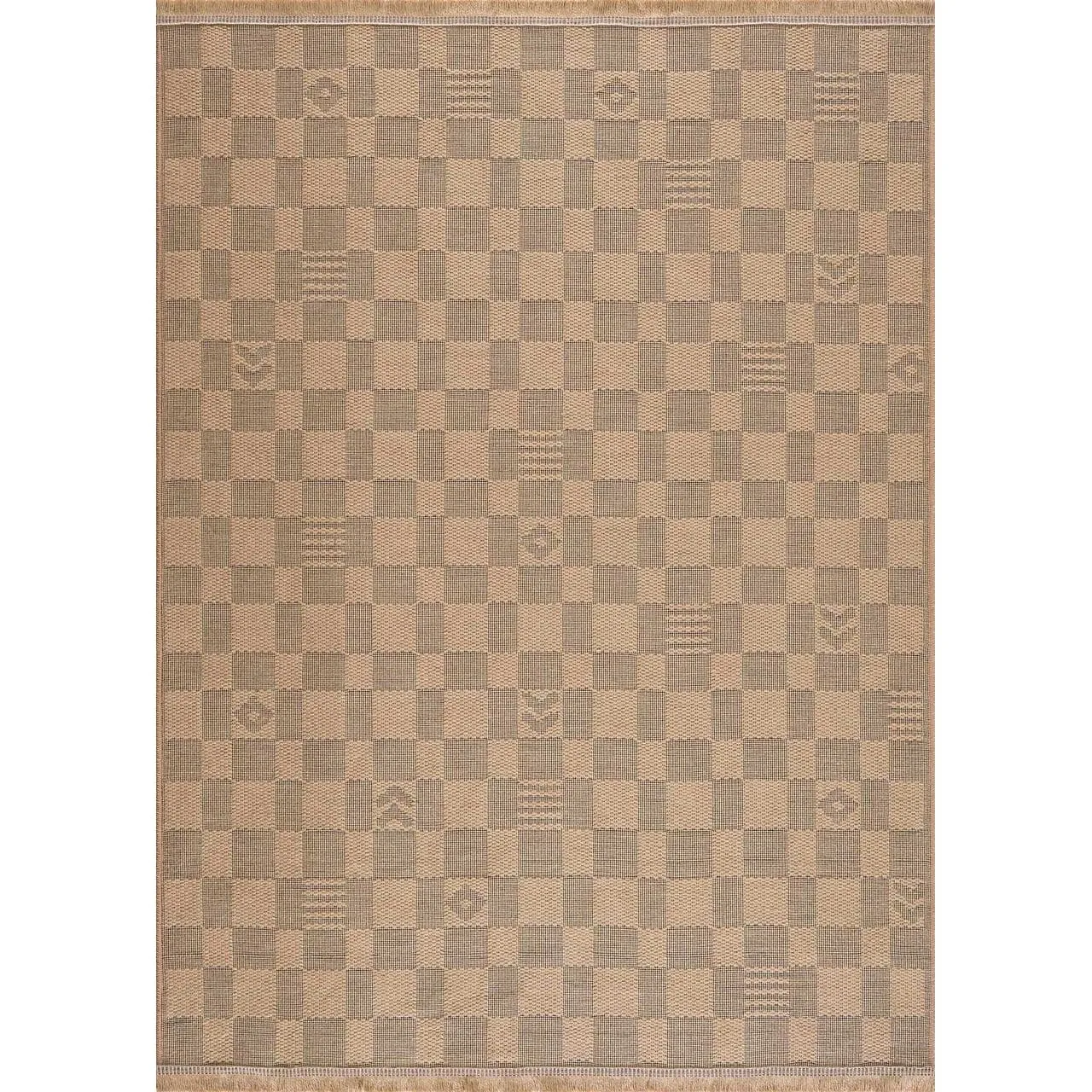Hauteloom Nairi Machine Washable Jute Checkered Area Rug