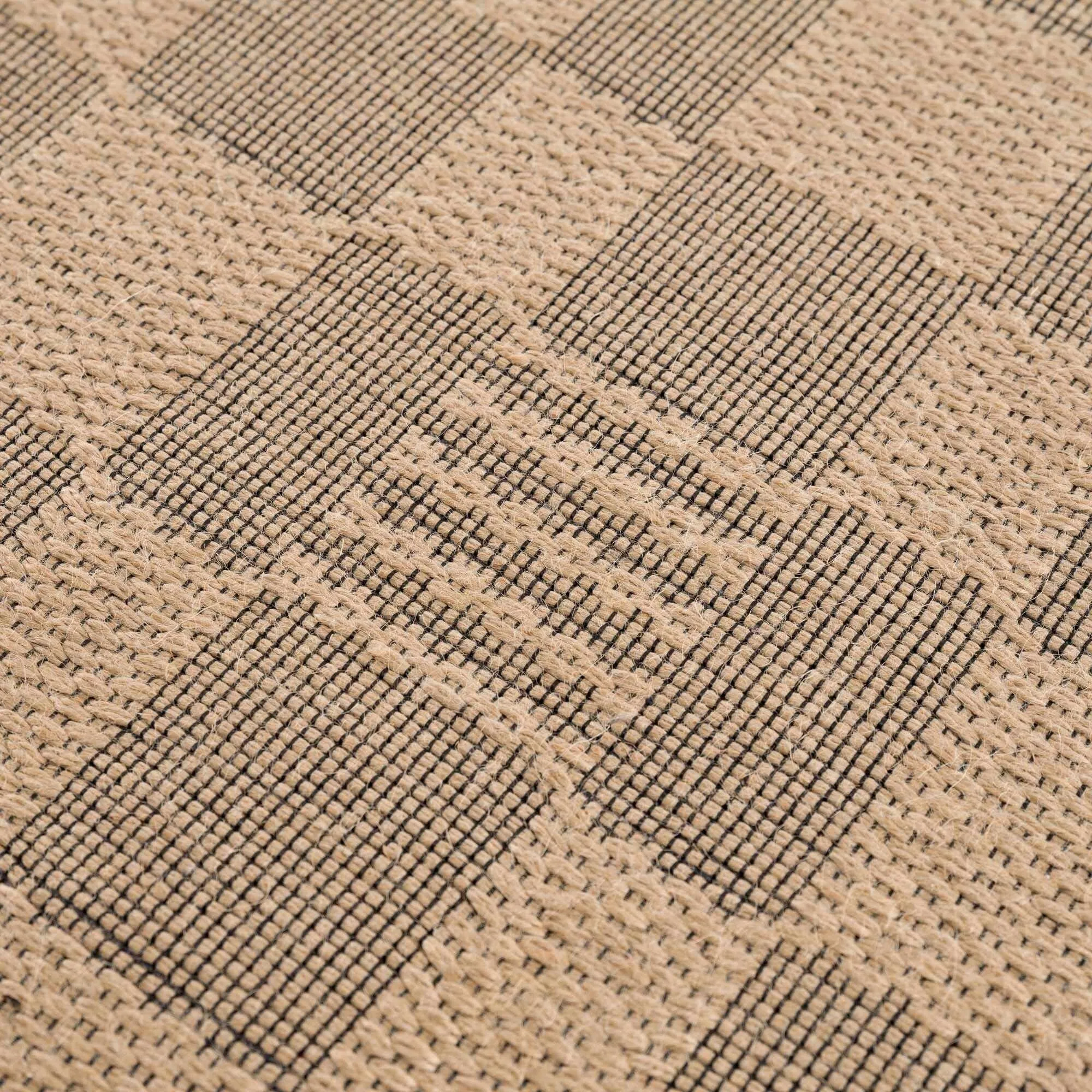 Hauteloom Nairi Machine Washable Jute Checkered Area Rug