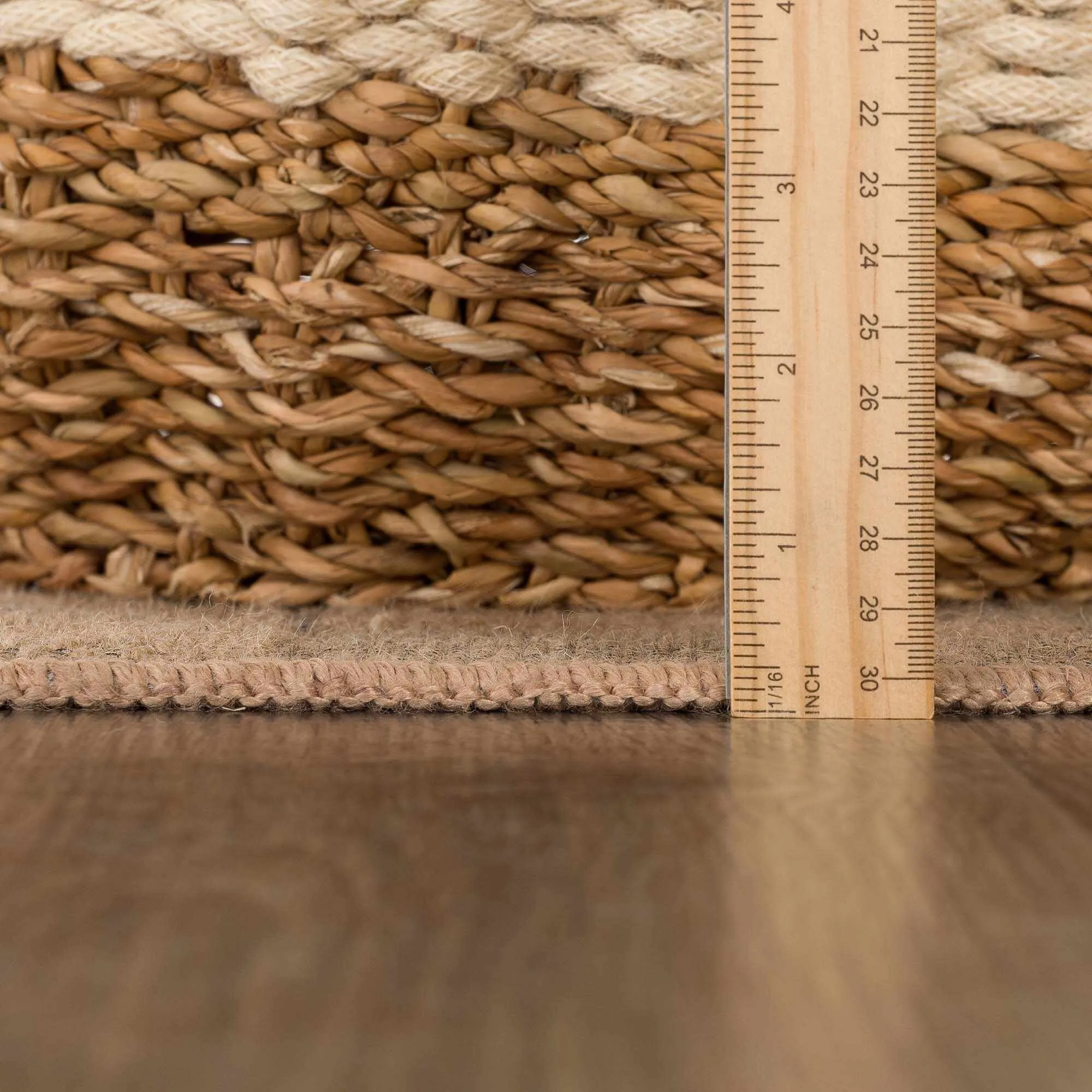 Hauteloom Nairi Machine Washable Jute Checkered Area Rug