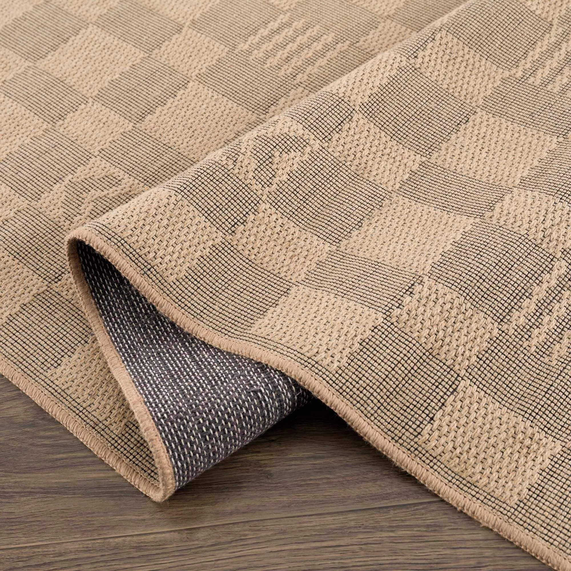 Hauteloom Nairi Machine Washable Jute Checkered Area Rug