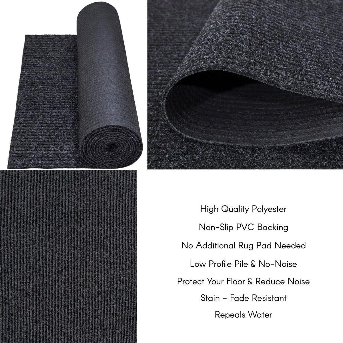 High-Quality Outdoor/Indoor Carpet Runner Rug with Non-Slip PVC Backing 36'' wide